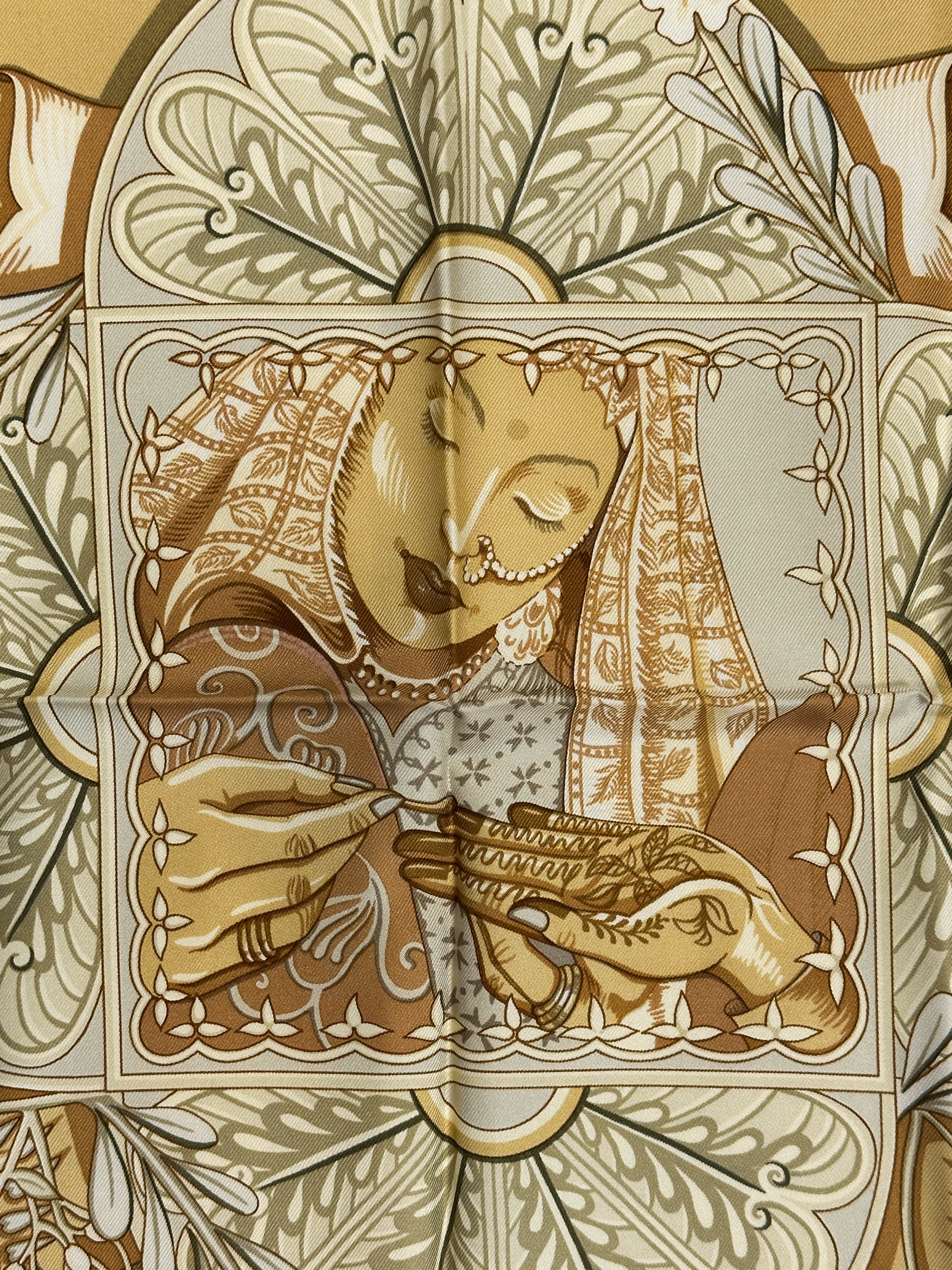 HERMES カレ90 Les chants du Henne Hermès Les Chants du Henné 90