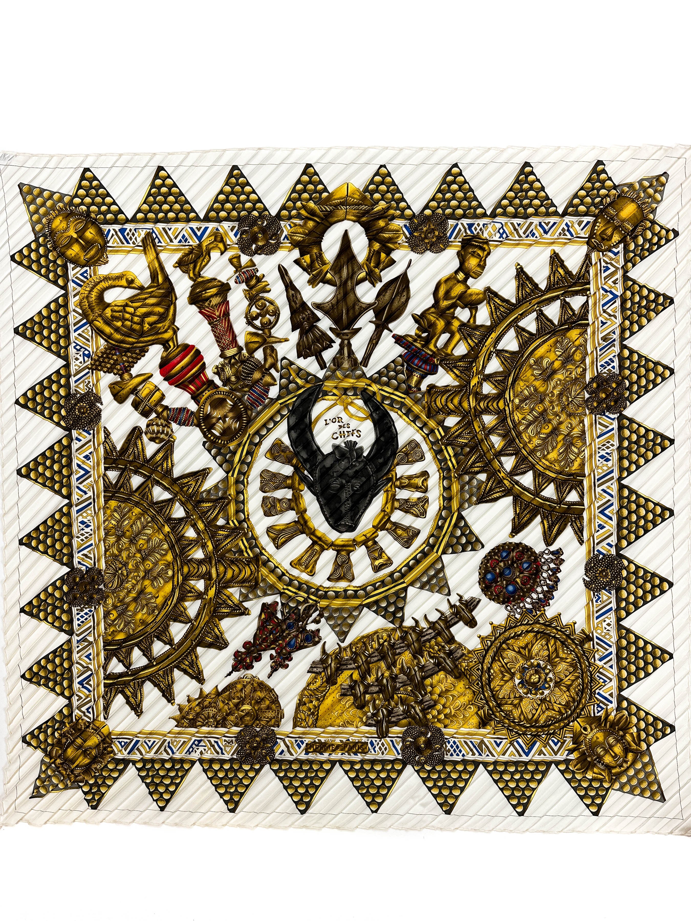 Hermès L'Or Des Chefs Wide Plissé 90