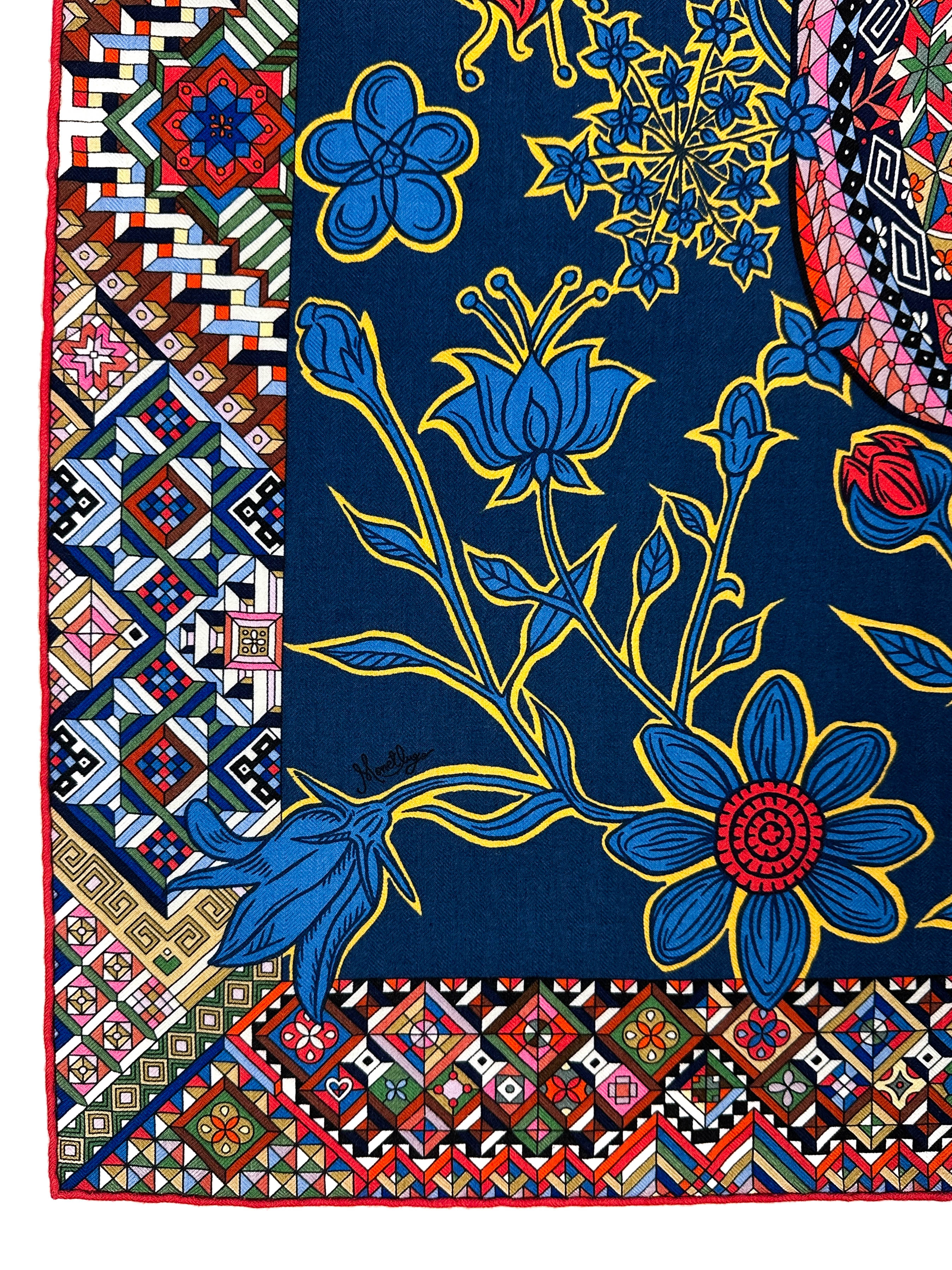 Hermès Le Jaguar et le Colibri Cashmere Silk 140