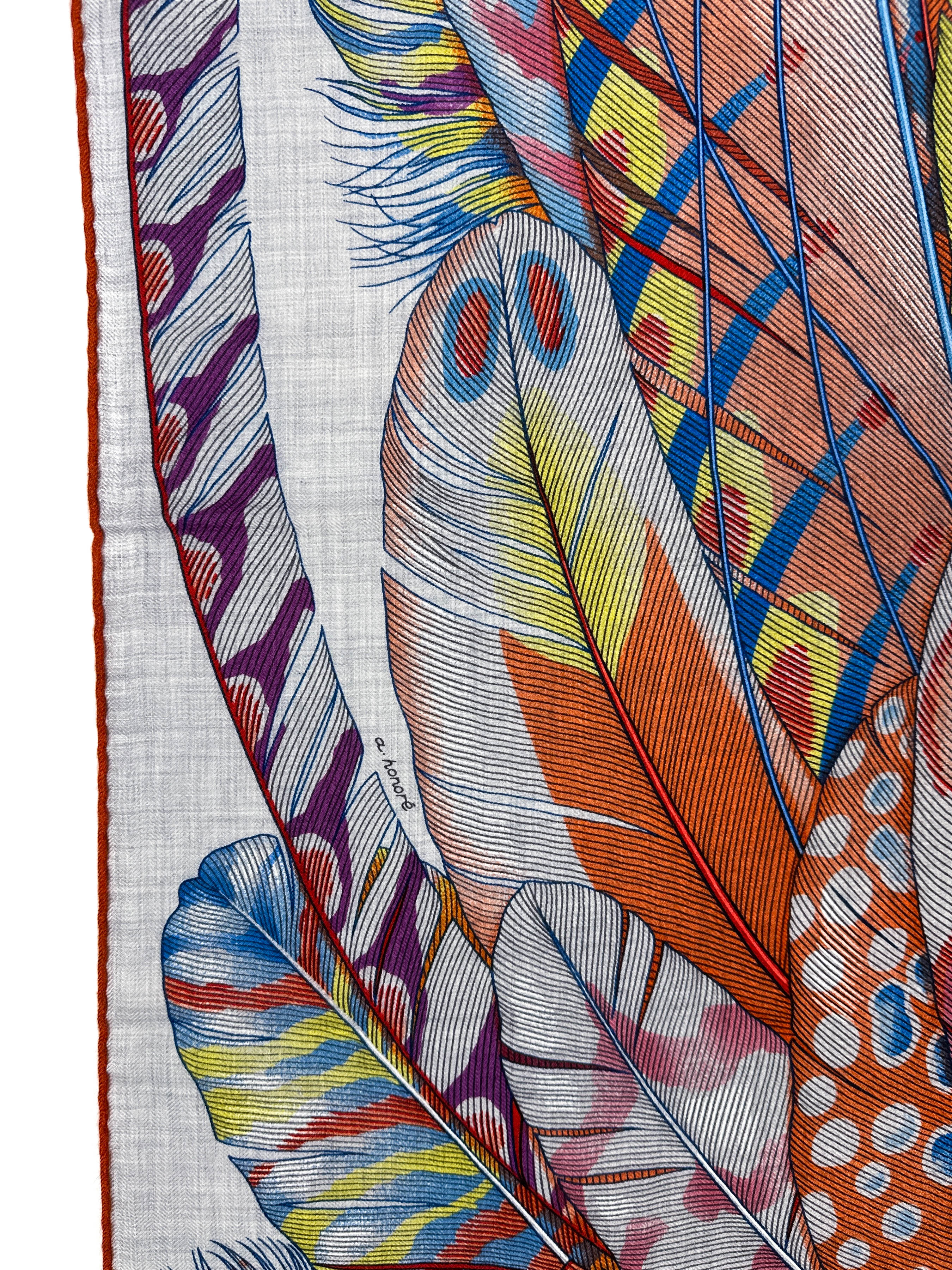 Hermès Plumes en Fete Cashmere Silk 140