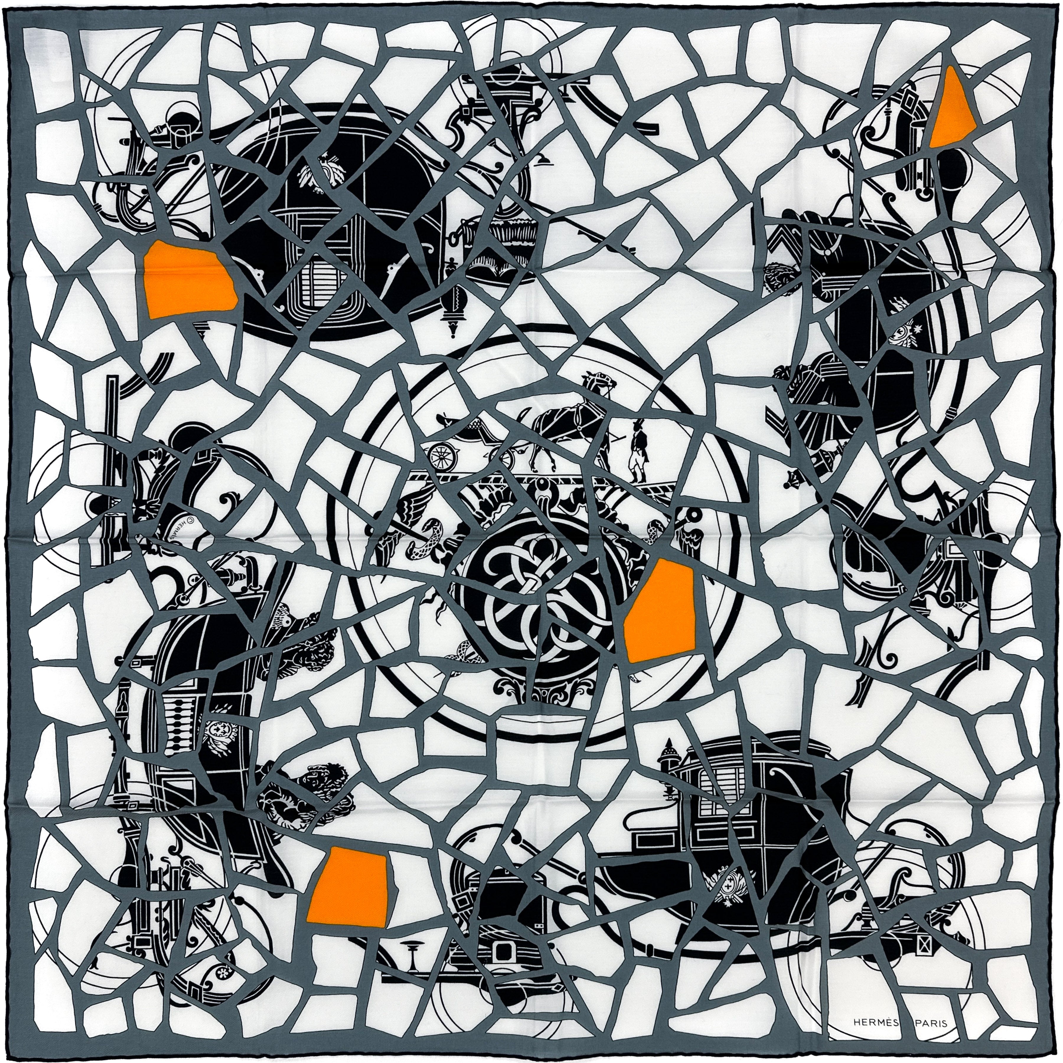 Hermès Ex-Libris en Mosaique Cotton Silk 65