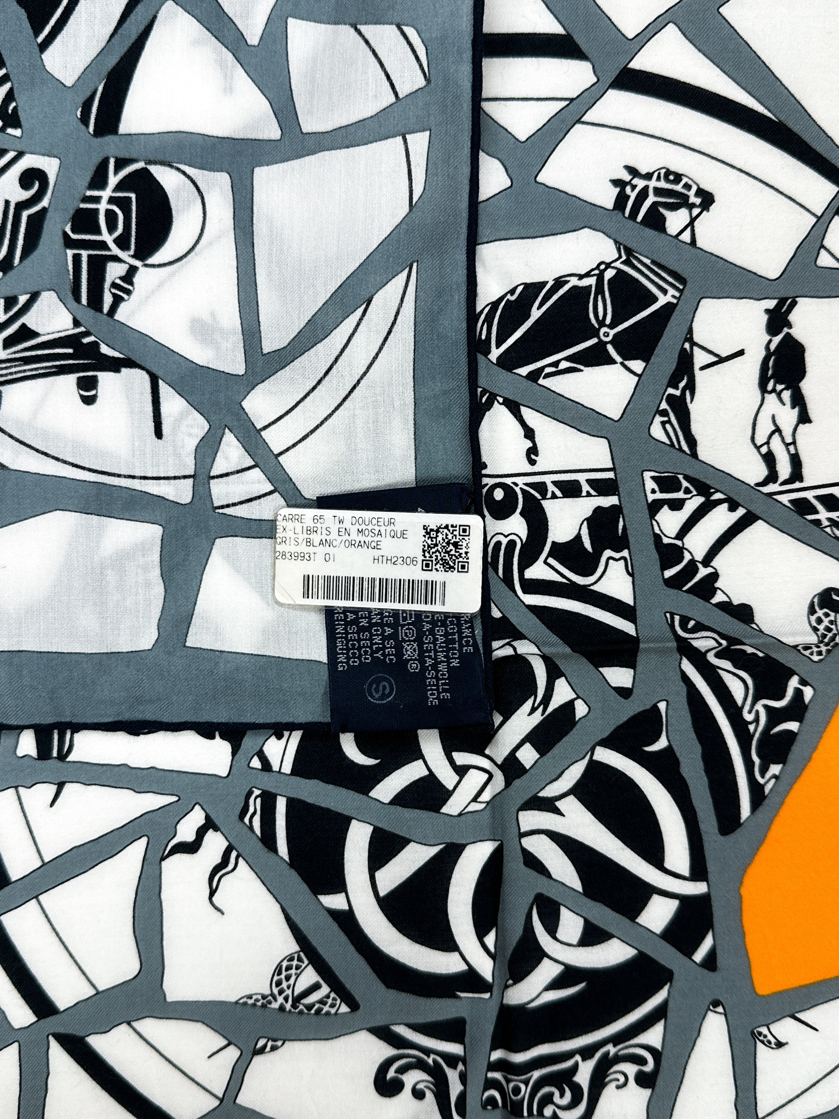 Hermès Ex-Libris en Mosaique Cotton Silk 65