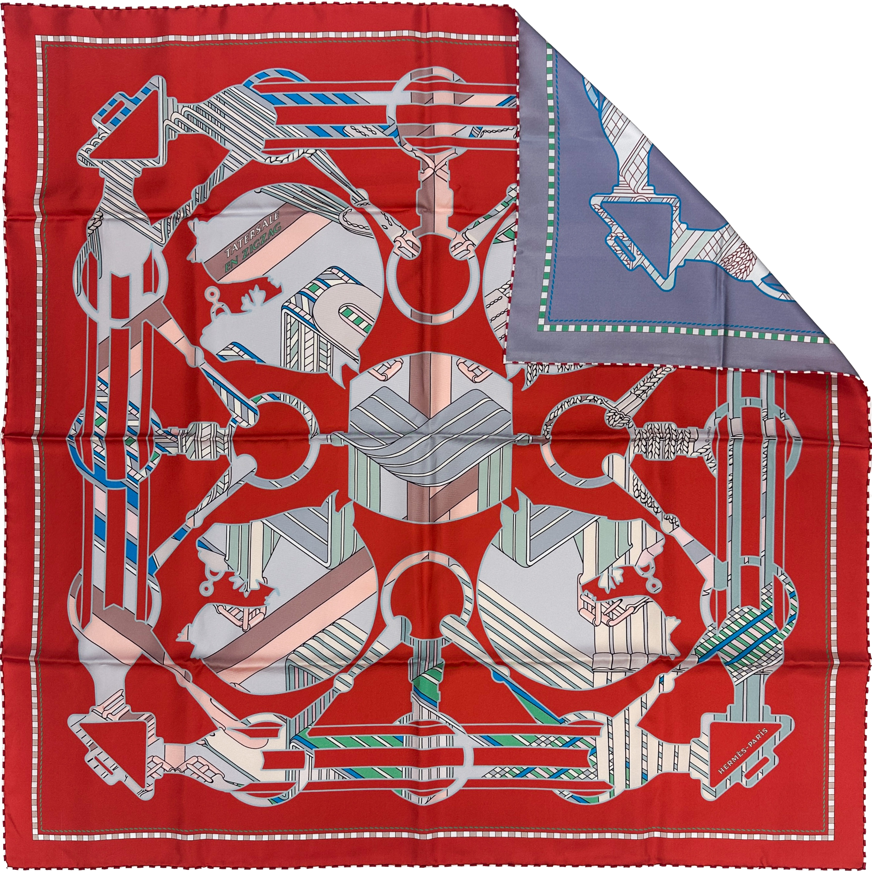 Hermès Tatersale en Zigzag Double Face 90