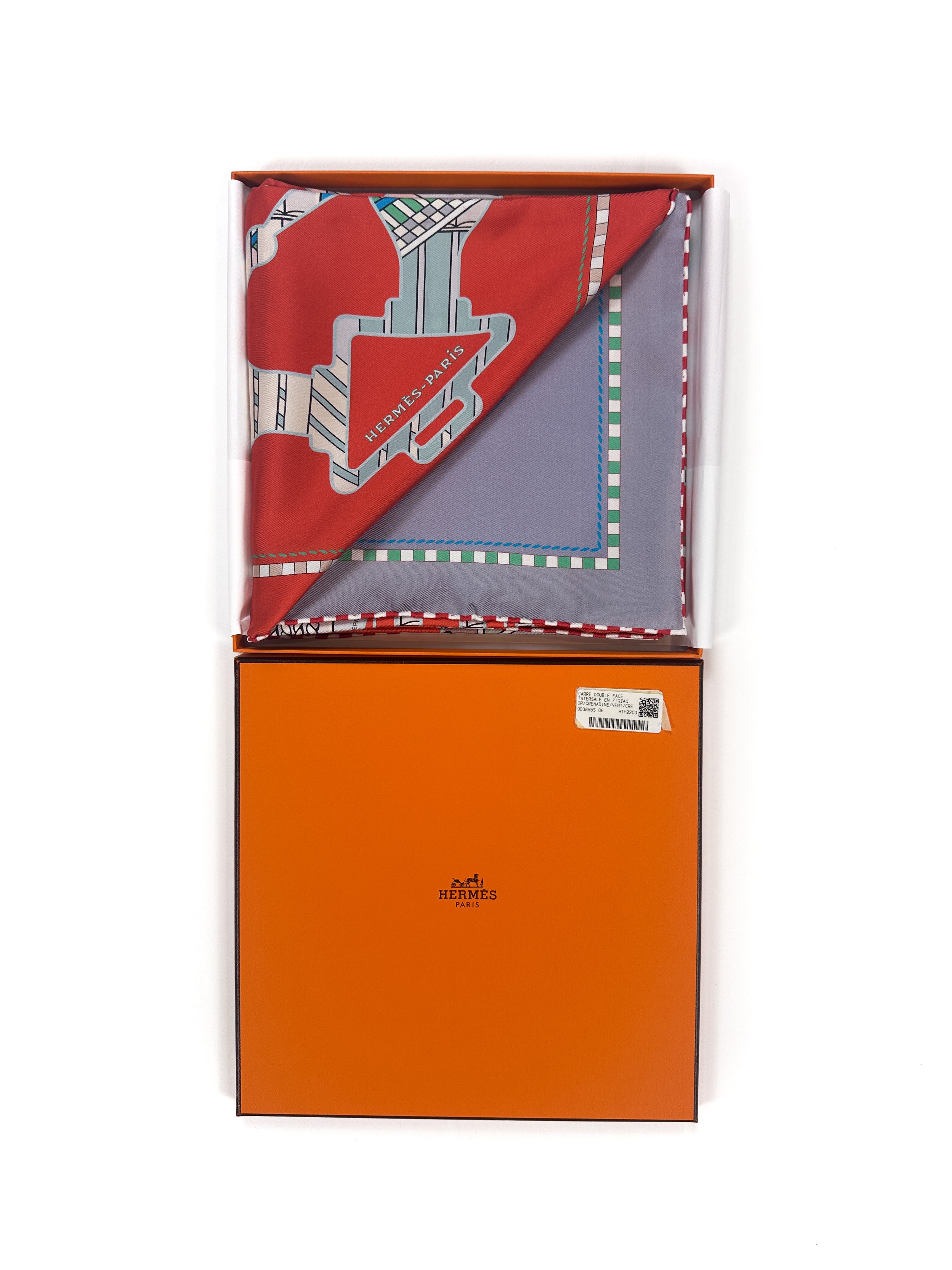 Hermès Tatersale en Zigzag Double Face 90