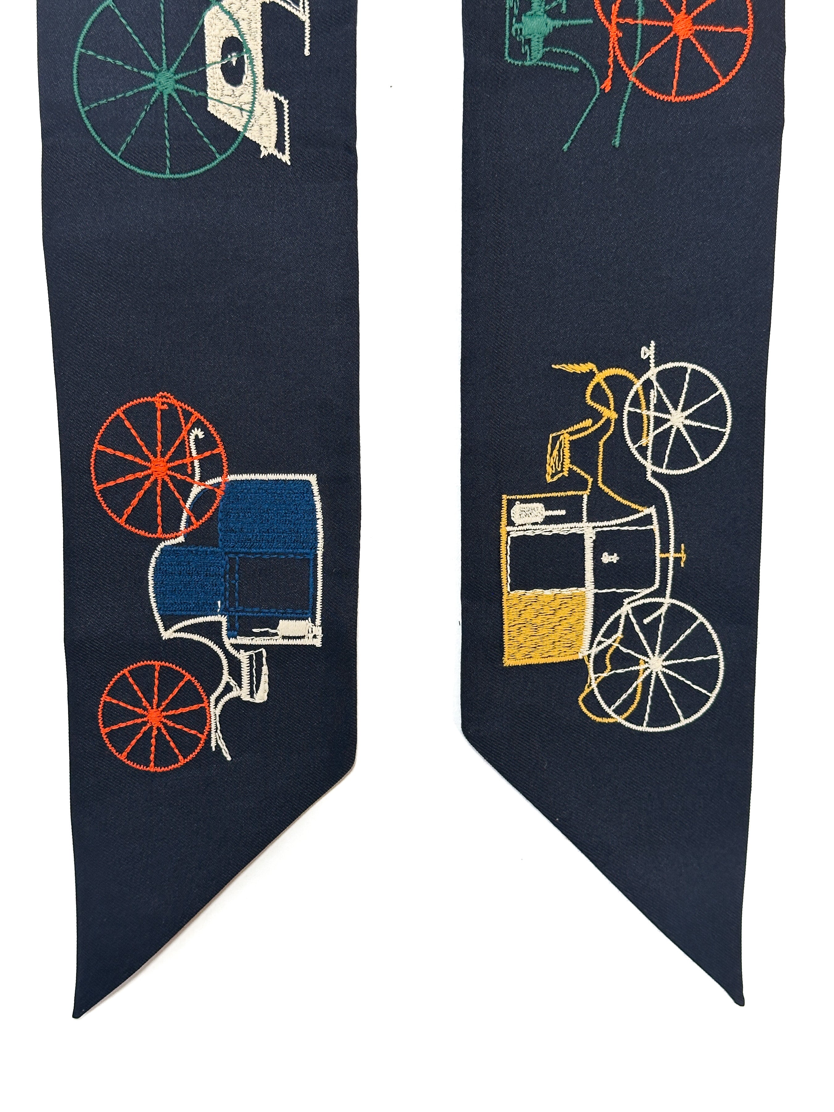 Hermès A Toute Berline ! Embroidered Long Twilly
