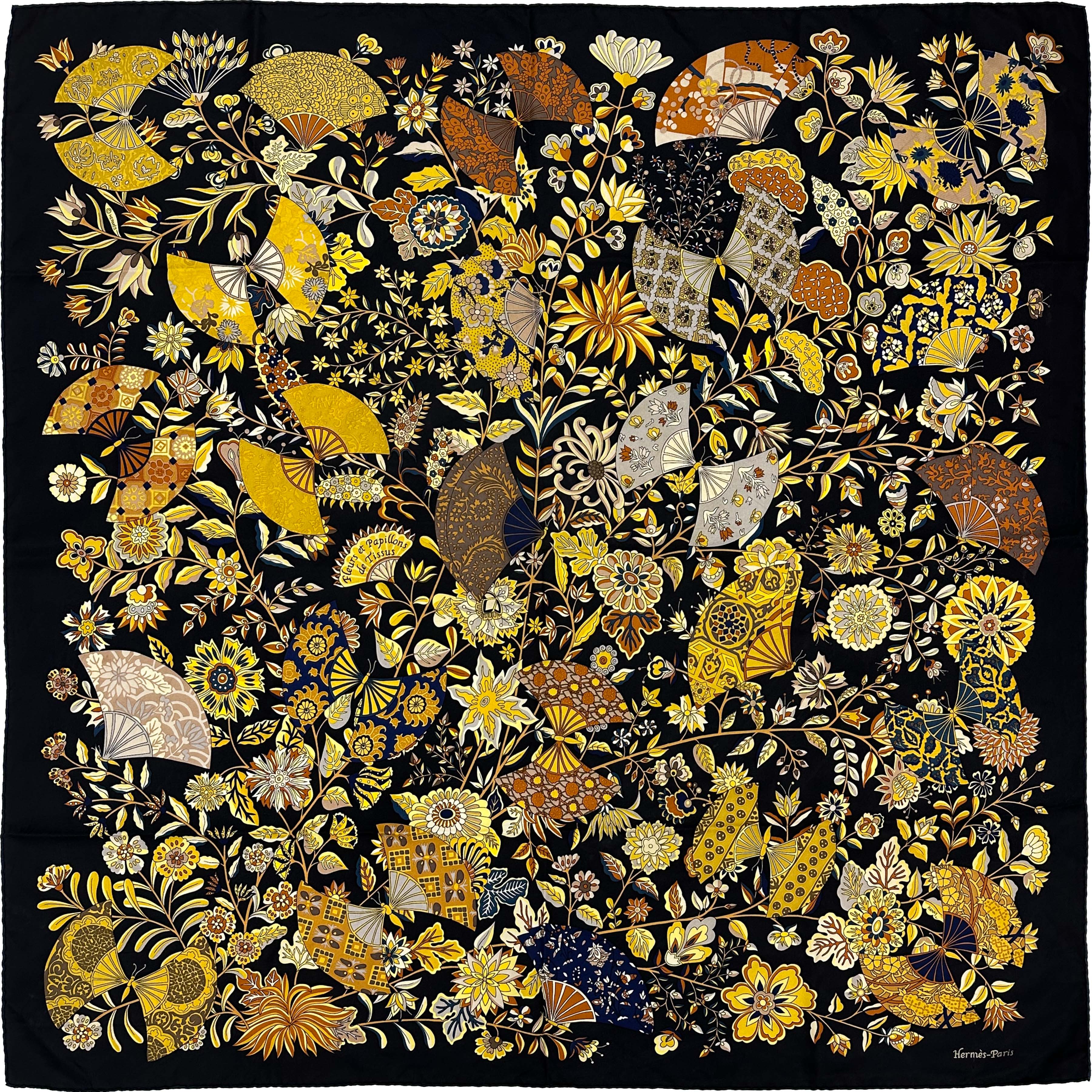 Hermès Fleurs et Papillons de Tissus 90