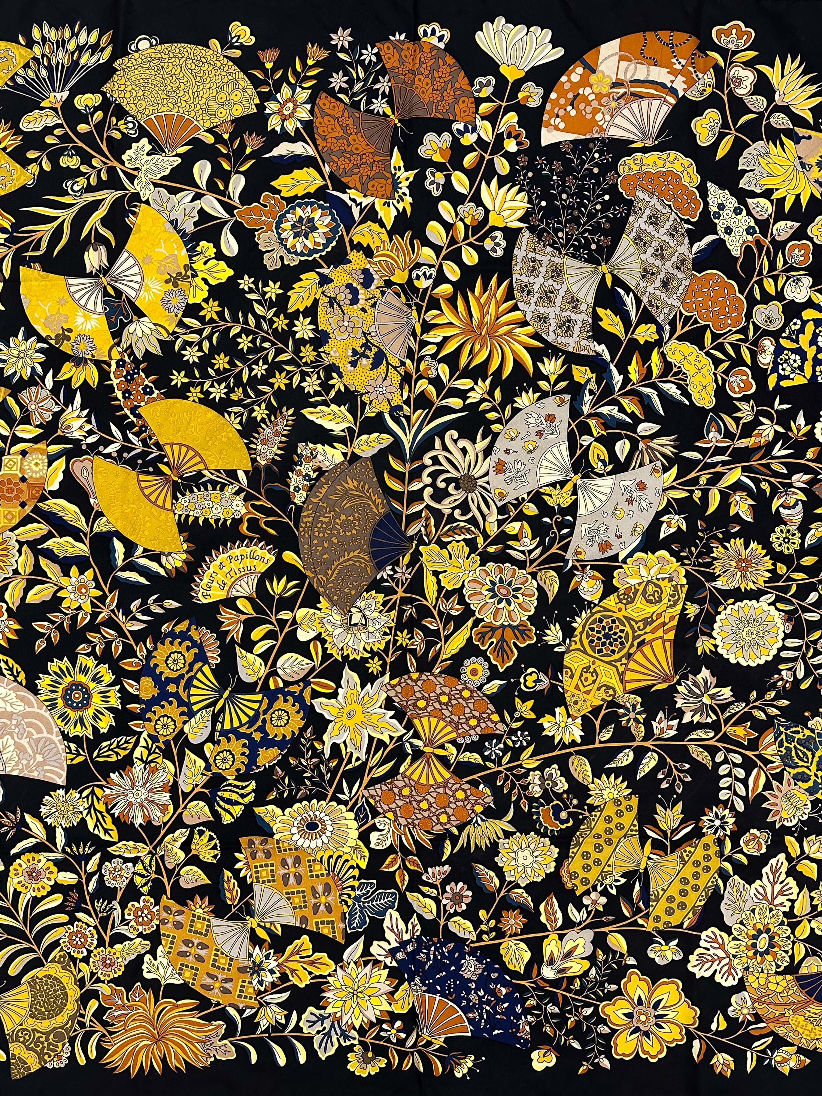 Hermès Fleurs et Papillons de Tissus 90