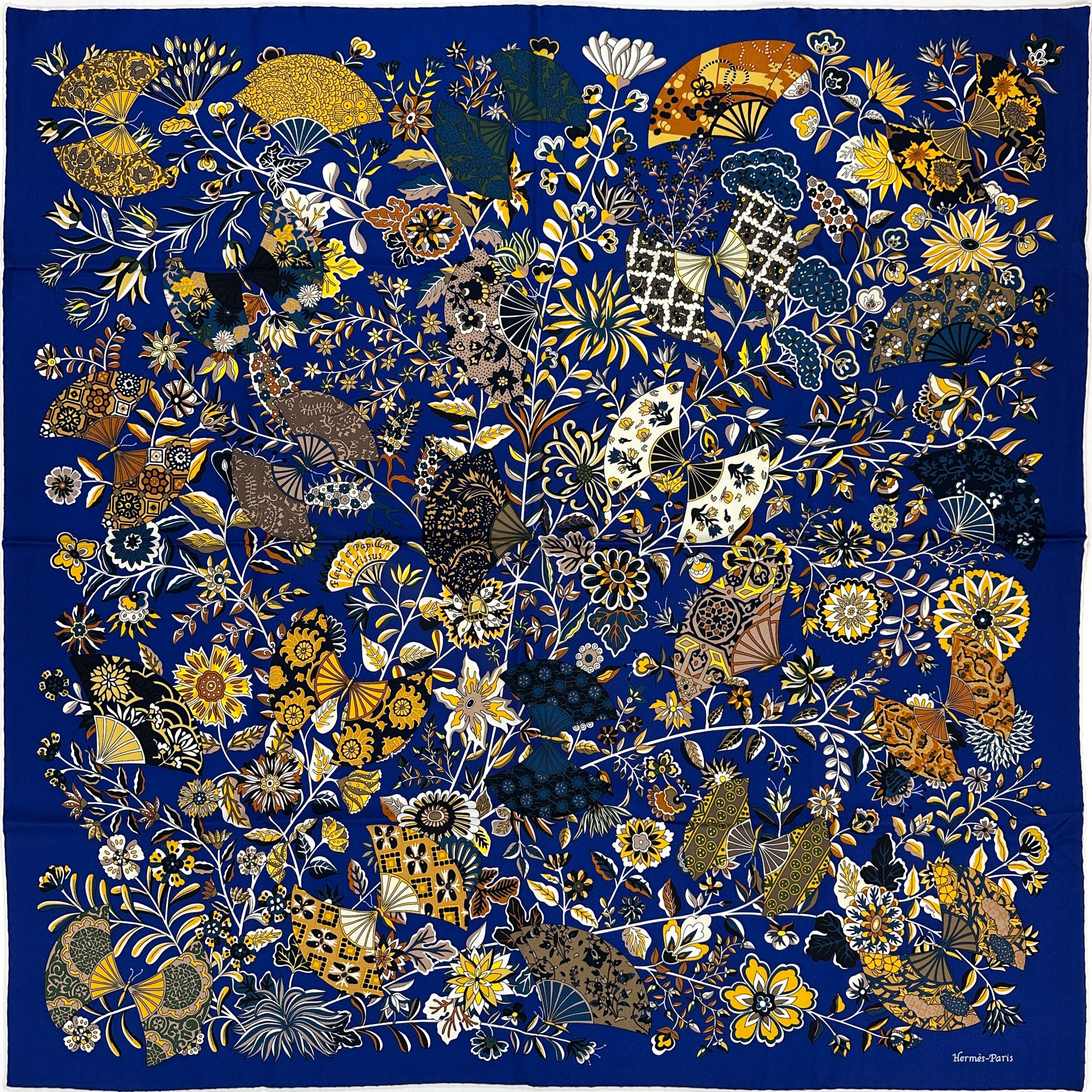 Hermès Fleurs et Papillons de Tissus 90
