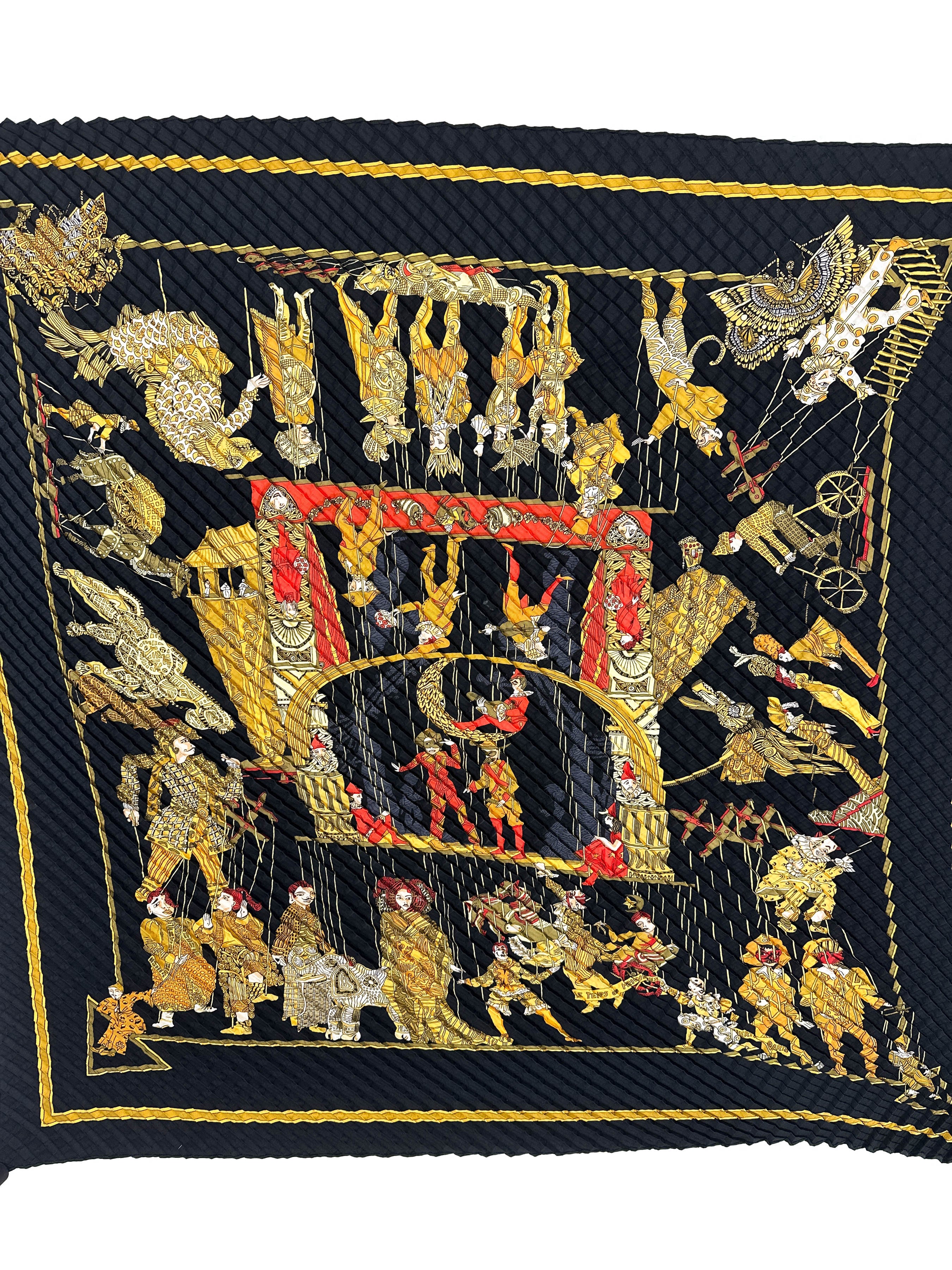 Hermès Le Temps des Marionnettes Mosaic Plissé 90