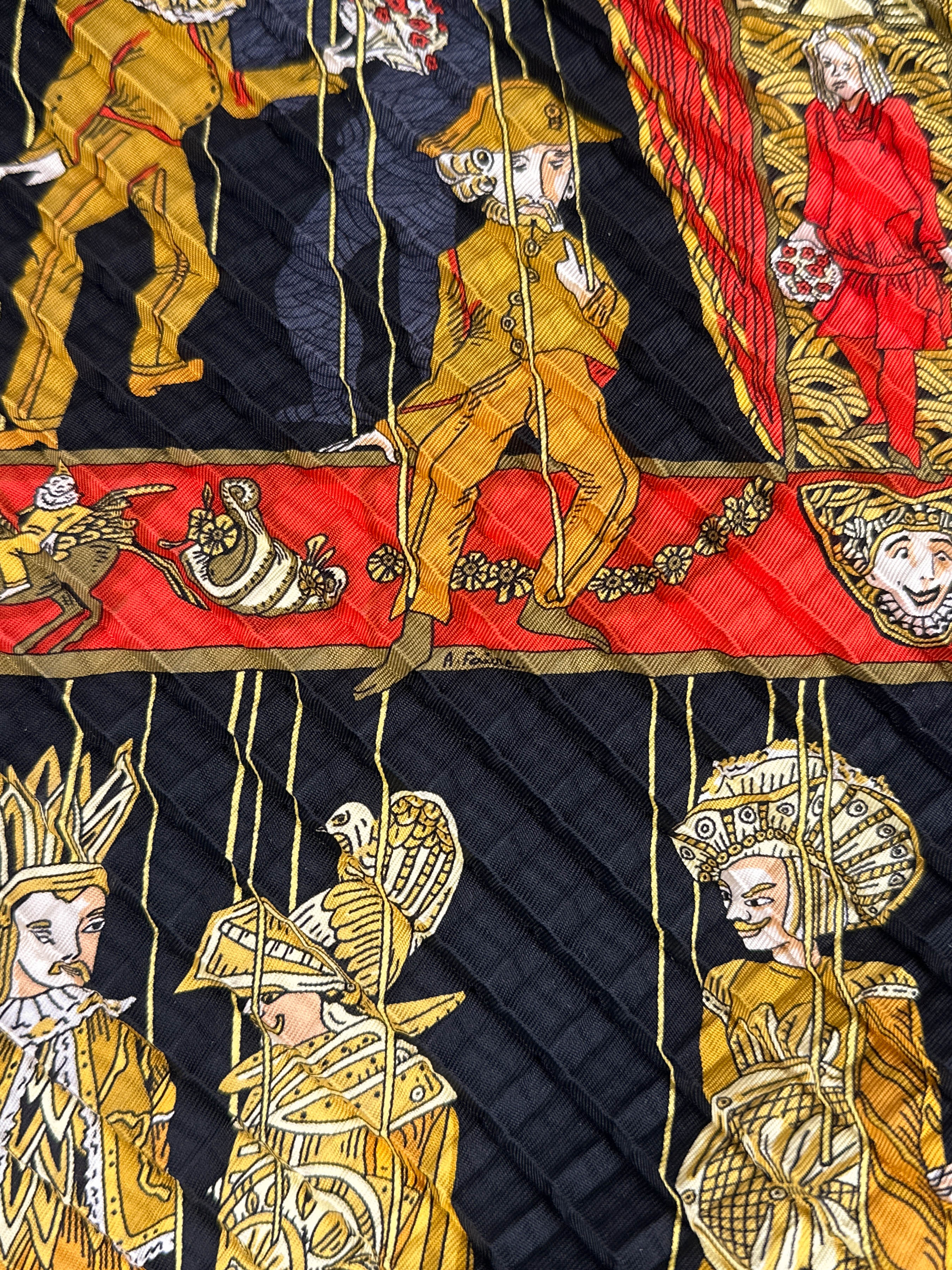 Hermès Le Temps des Marionnettes Mosaic Plissé 90