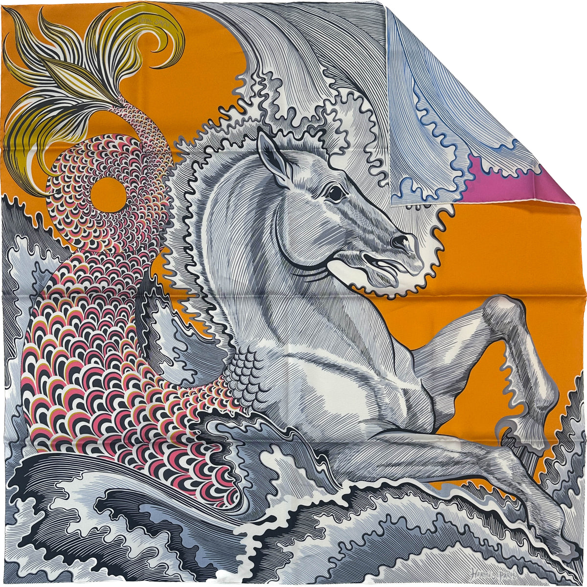 Hermès Cheval Sirene Double Face 90