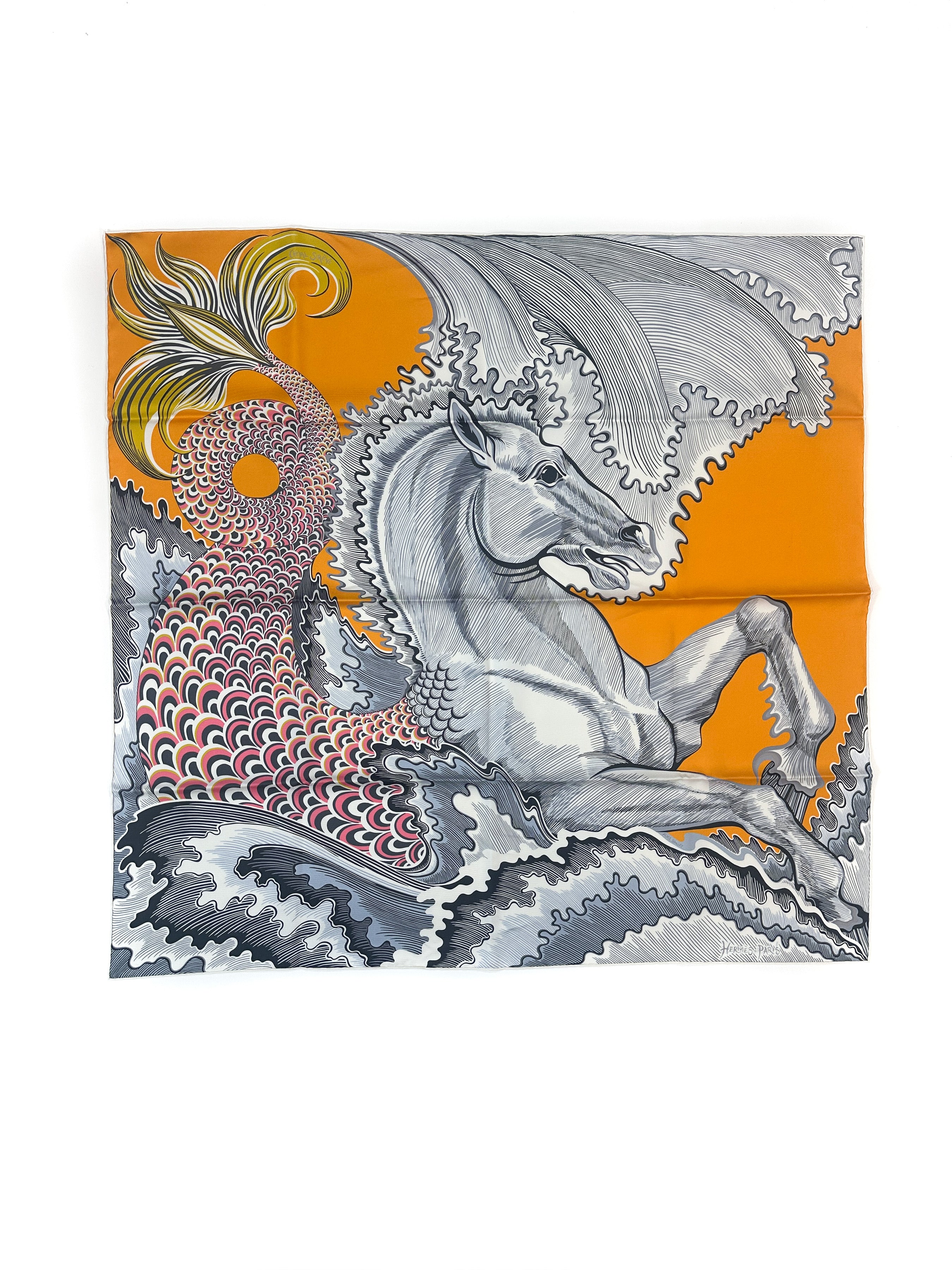 Hermès Cheval Sirene Double Face 90