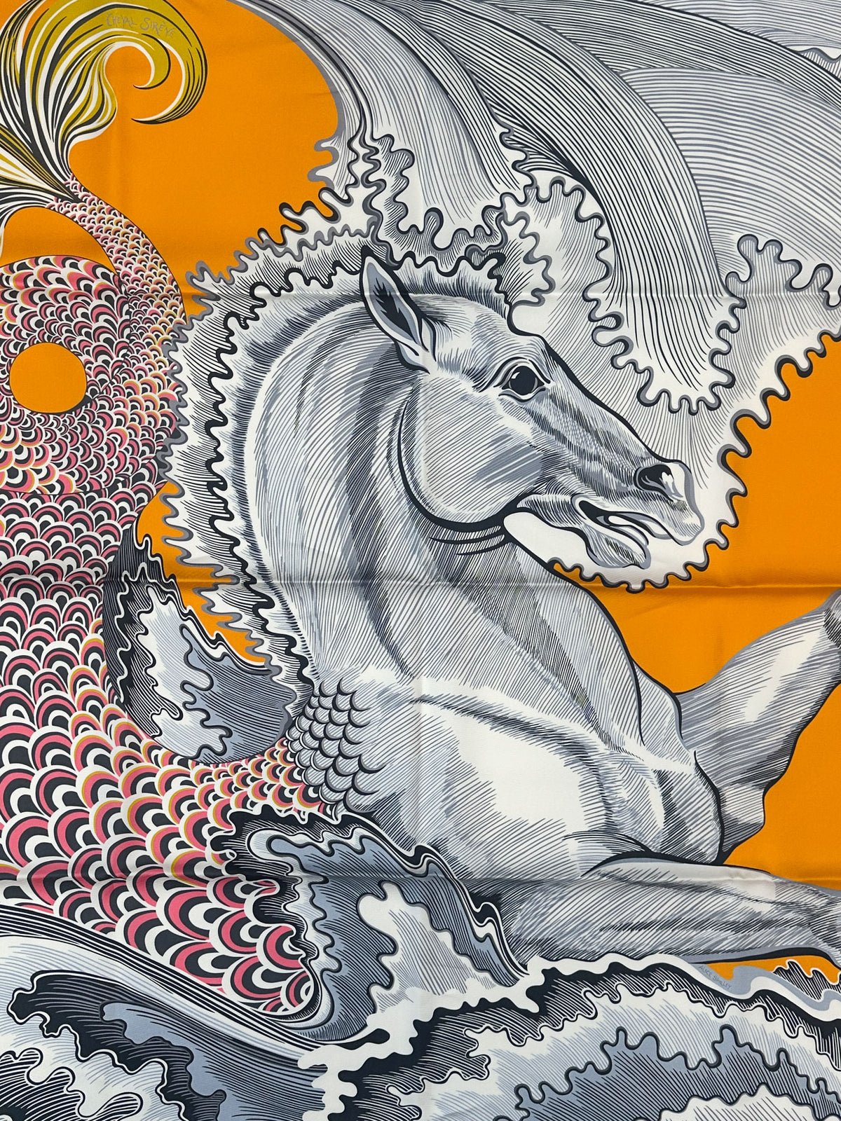 Hermès Cheval Sirene Double Face 90