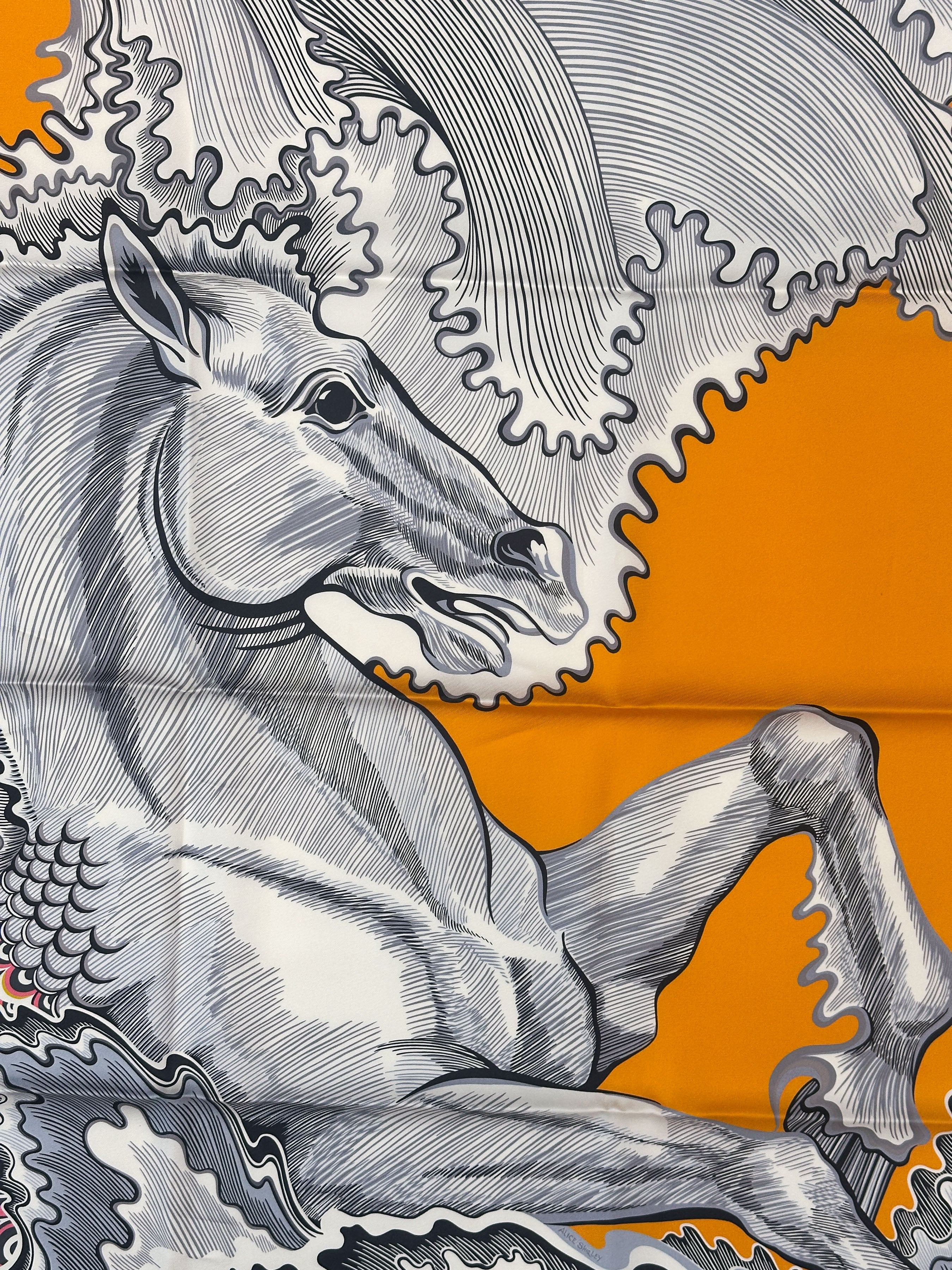 Hermès Cheval Sirene Double Face 90