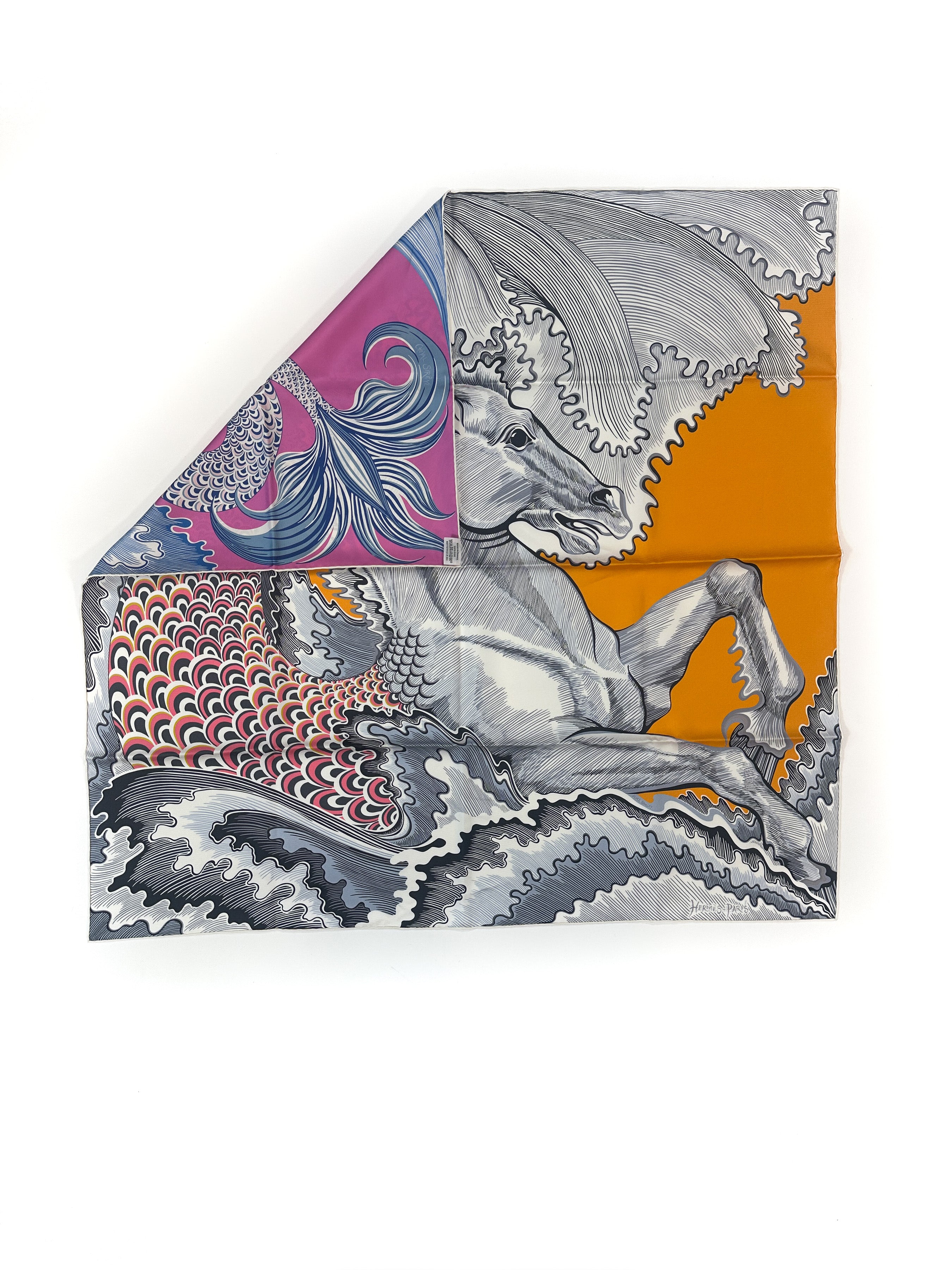 Hermès Cheval Sirene Double Face 90