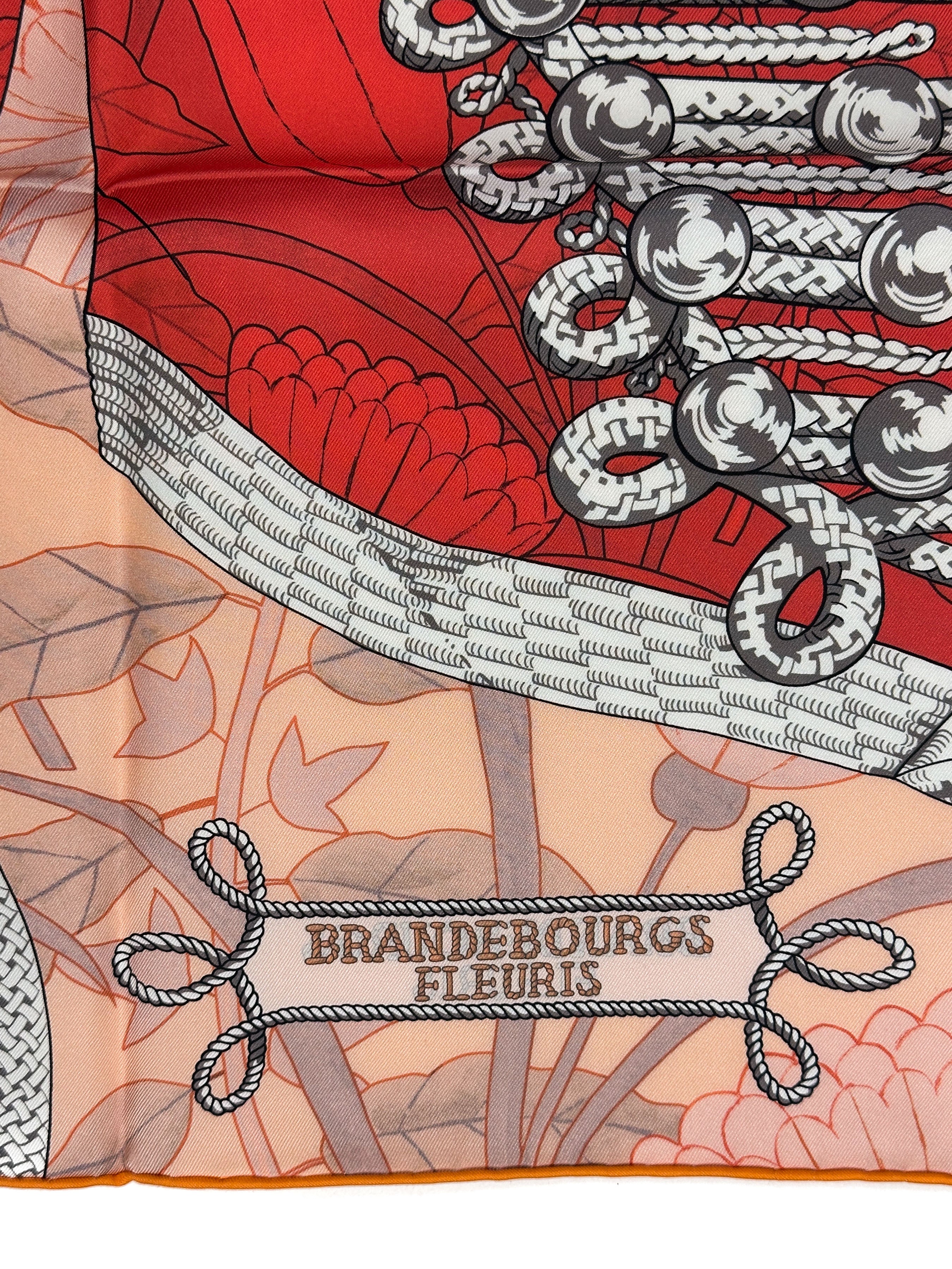 エルメス カレ90 ダブルフェイス BRANDEBOURGS FLEURIS新品 Hermès Brandebourgs Fleuris Double Face 90