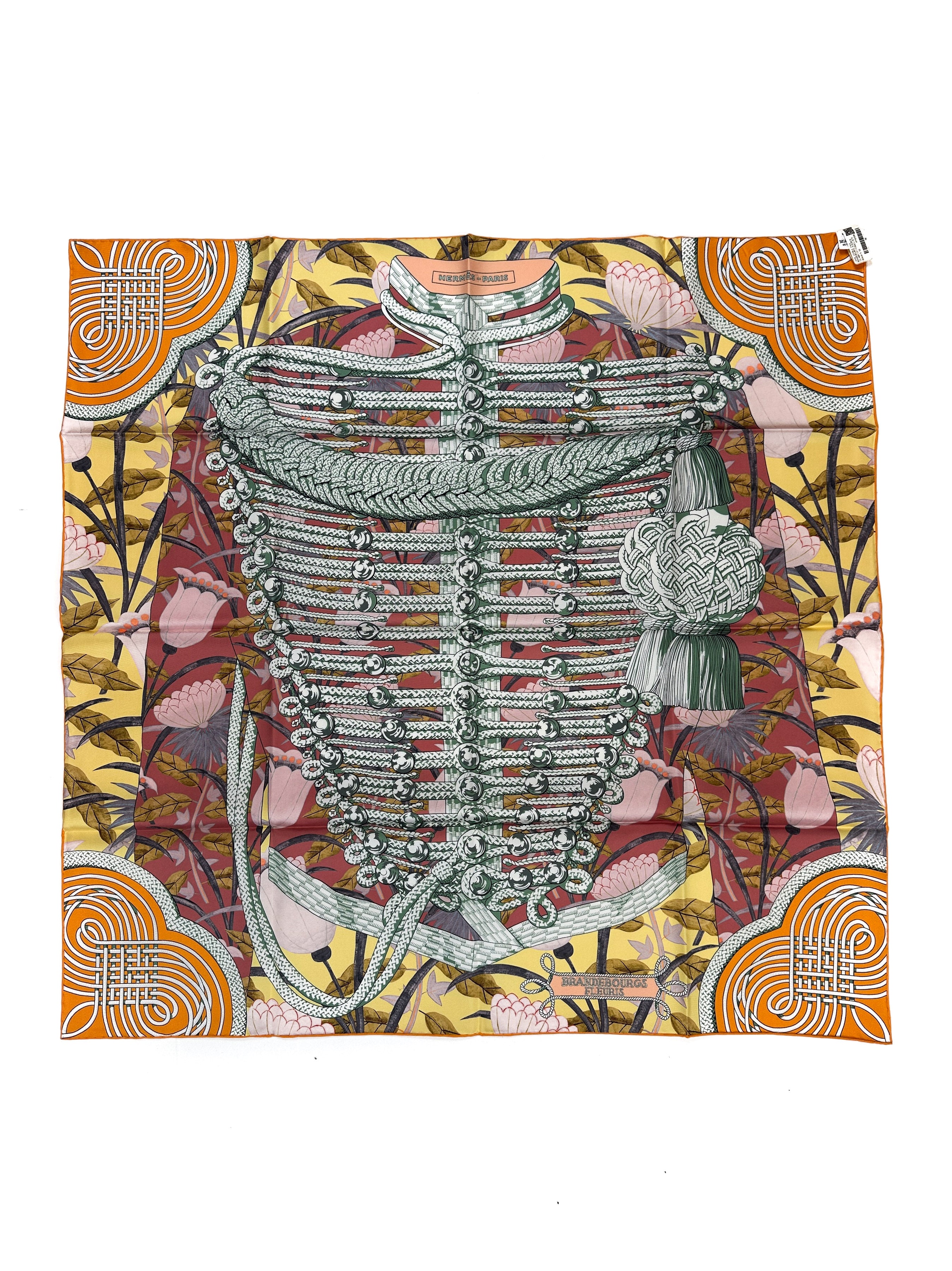 Hermès Brandebourgs Fleuris Double Face 90