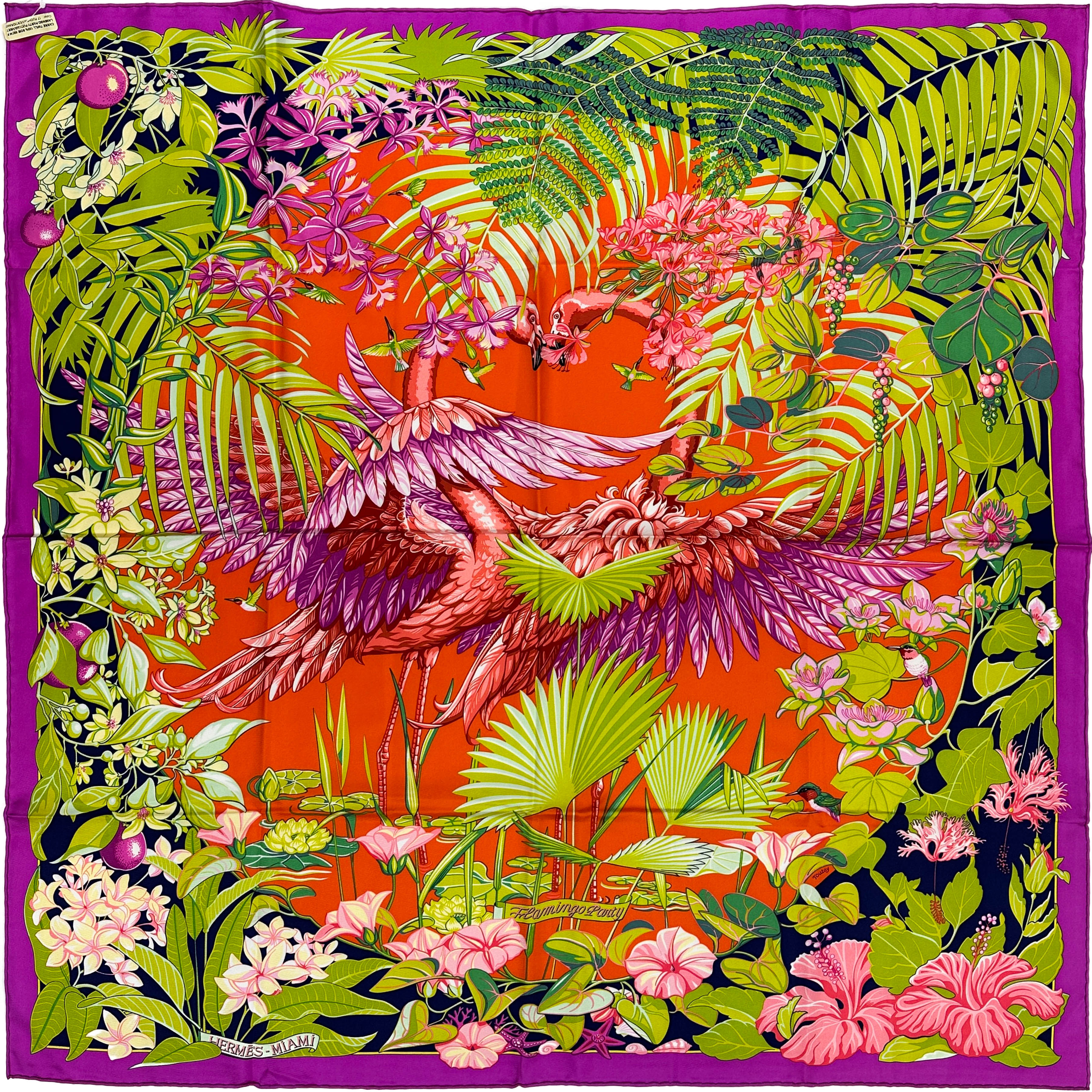 Hermès Limited Edition Miami Design District Flamingo Party 90