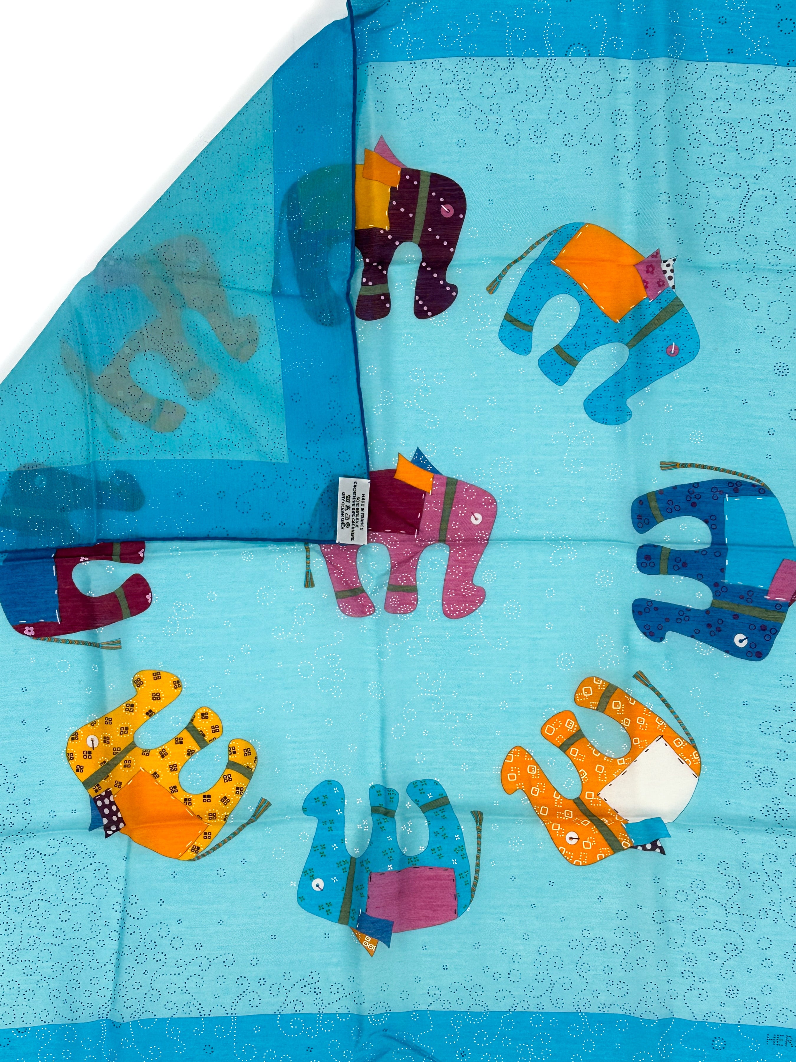 Hermès La Ronde des Elephants Cashmere Silk 70