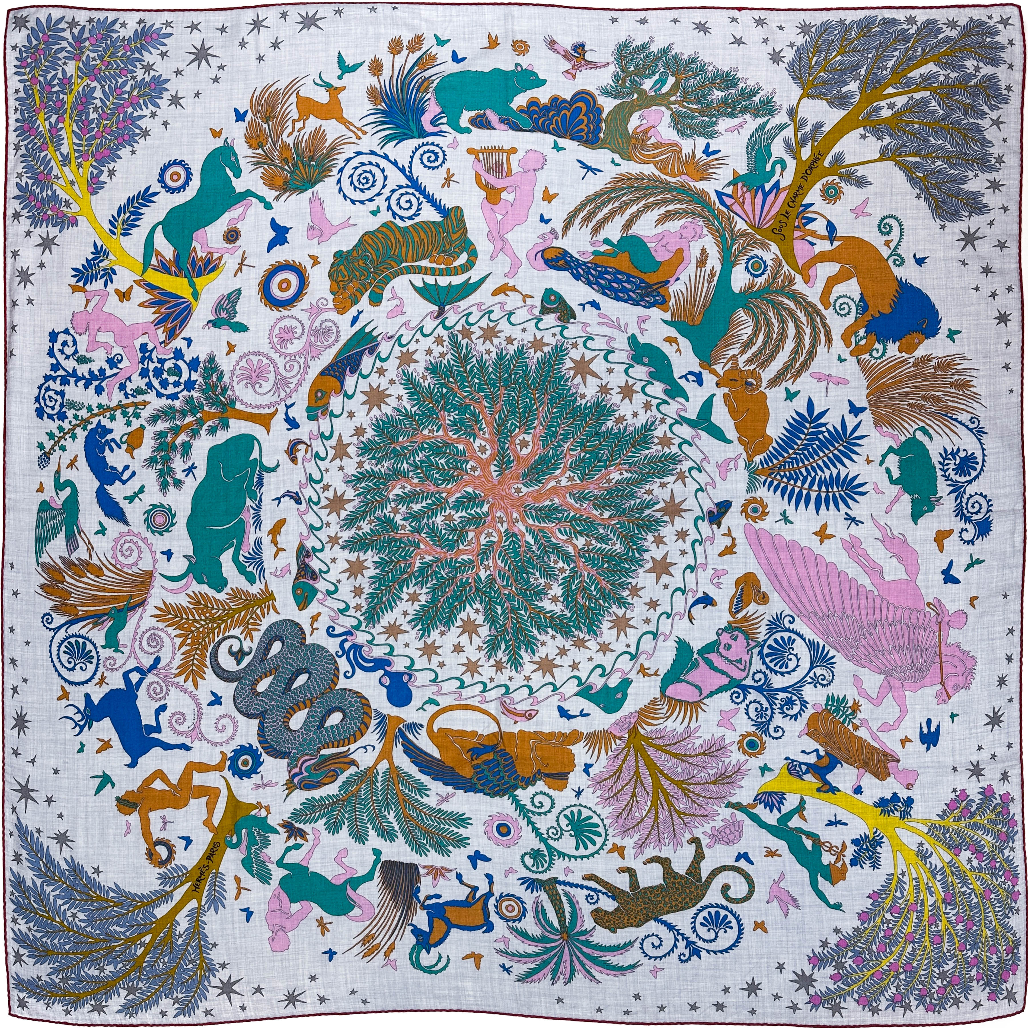 Hermès Sous le Charme d'Orphée Cashmere Silk 140