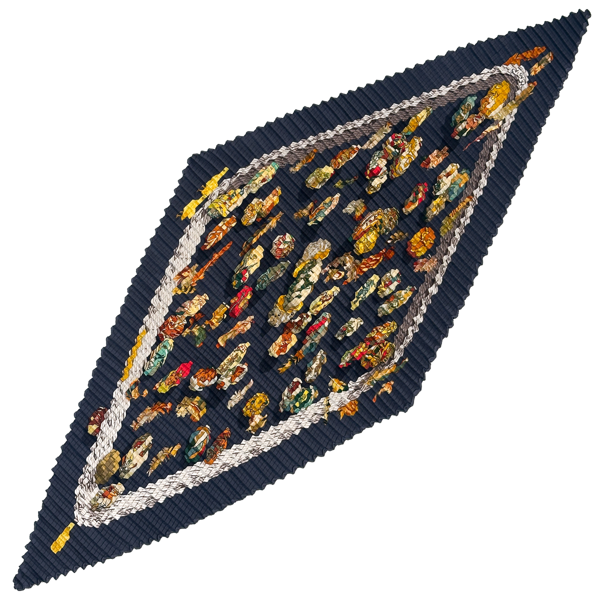 Hermès Couvée d'Hermès Mosaic Plissé 90