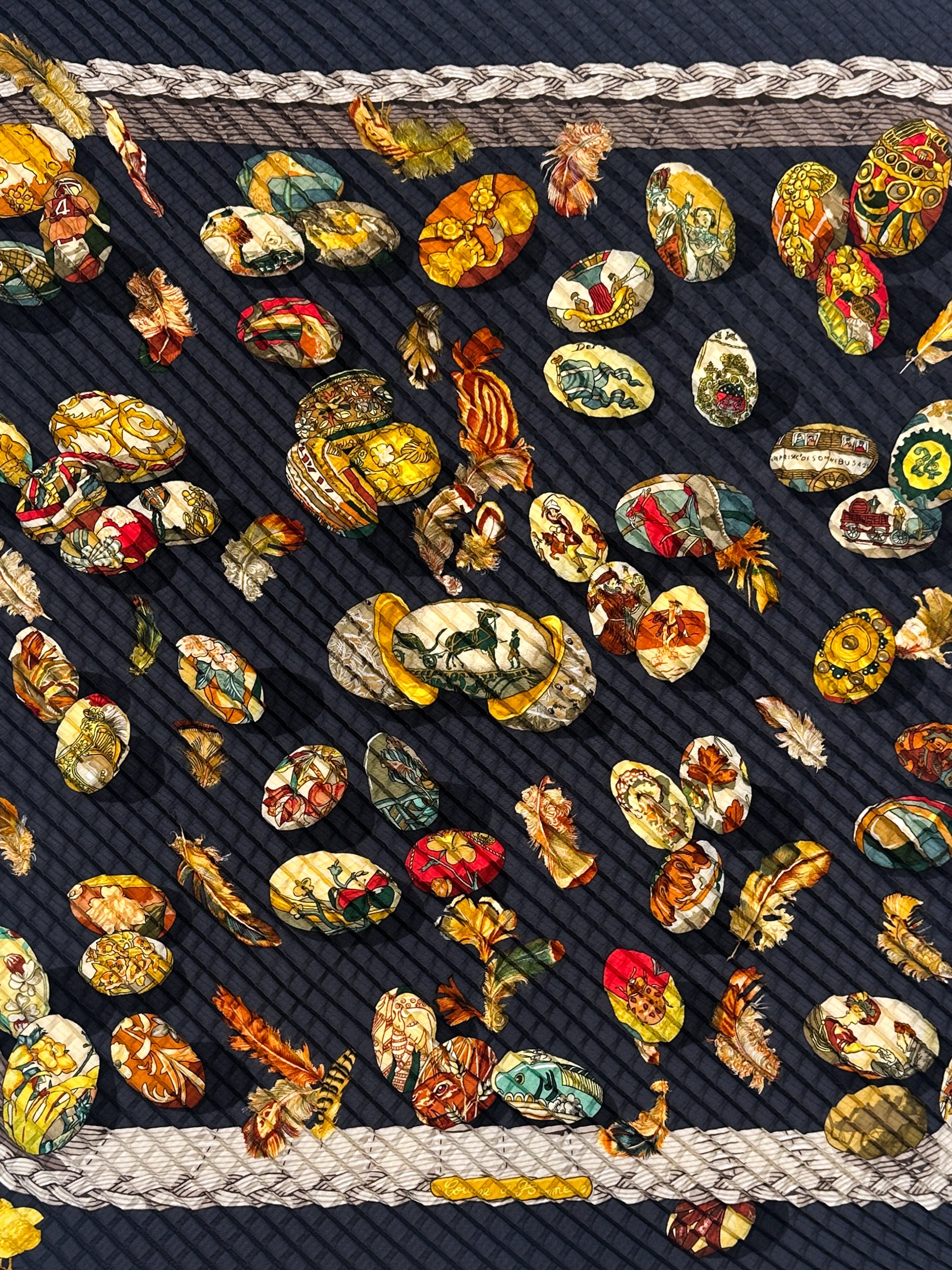 Hermès Couvée d'Hermès Mosaic Plissé 90