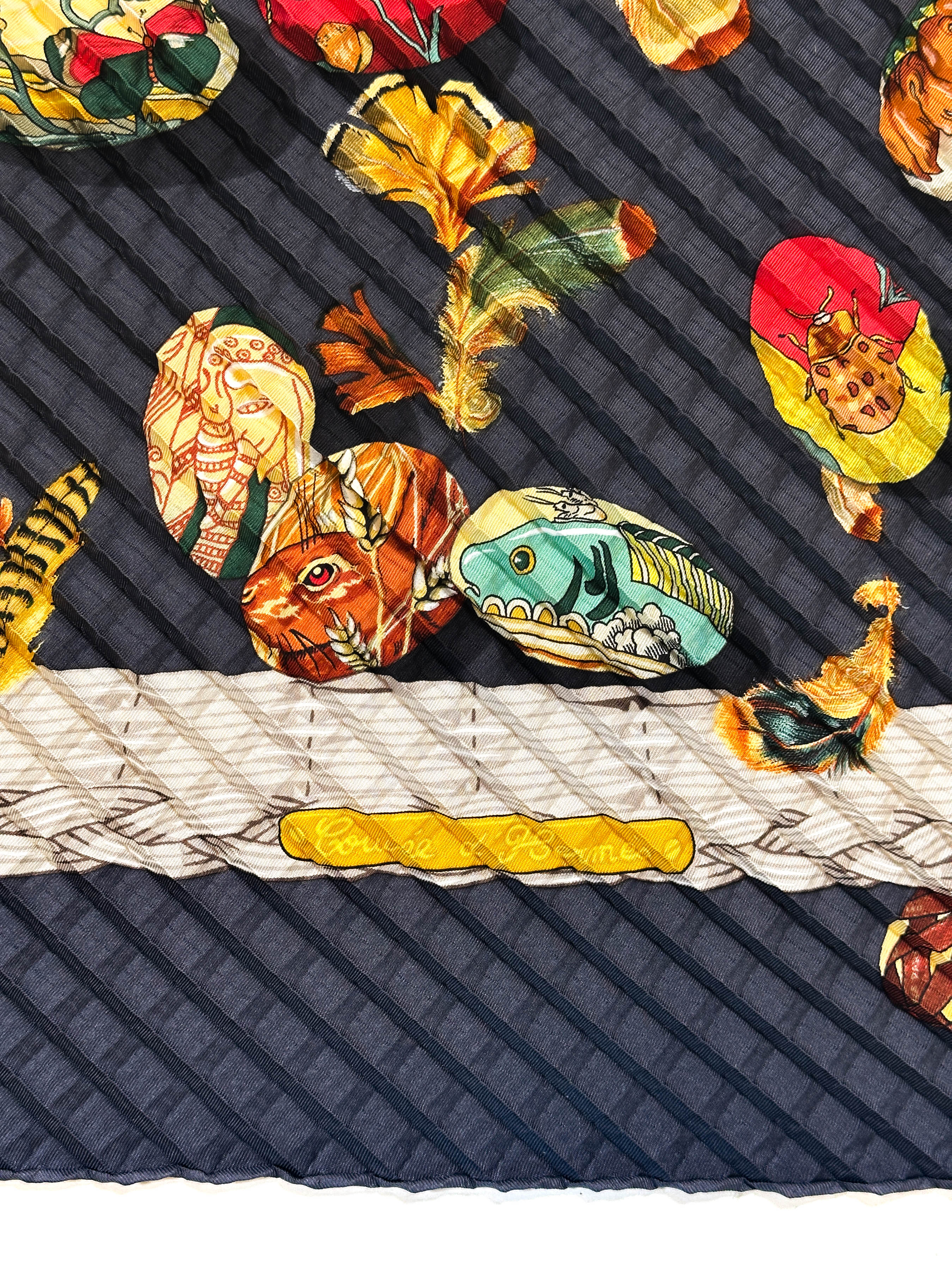 Hermès Couvée d'Hermès Mosaic Plissé 90