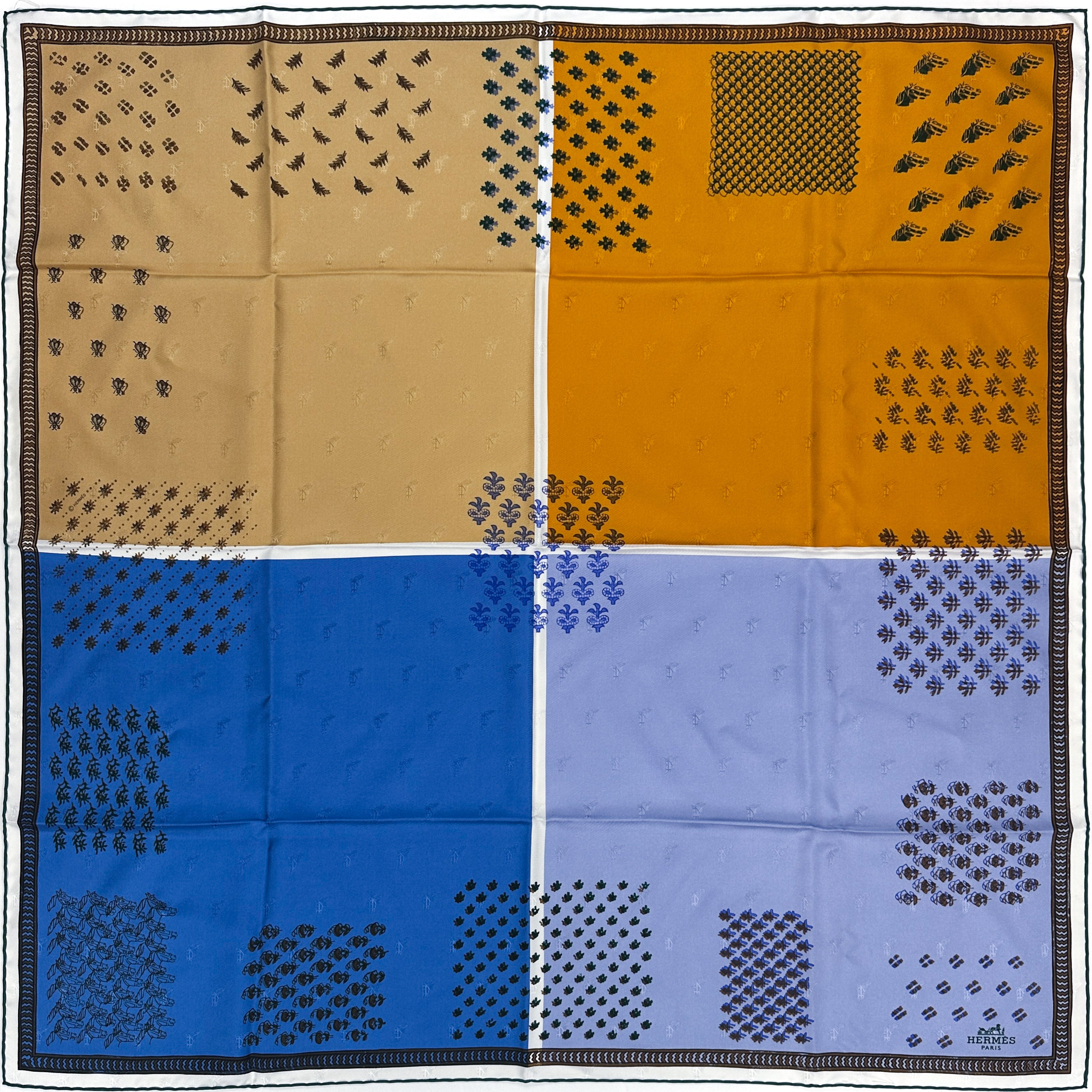 Hermès Quadrige Galon Quadri au Bloc Jacquard 90