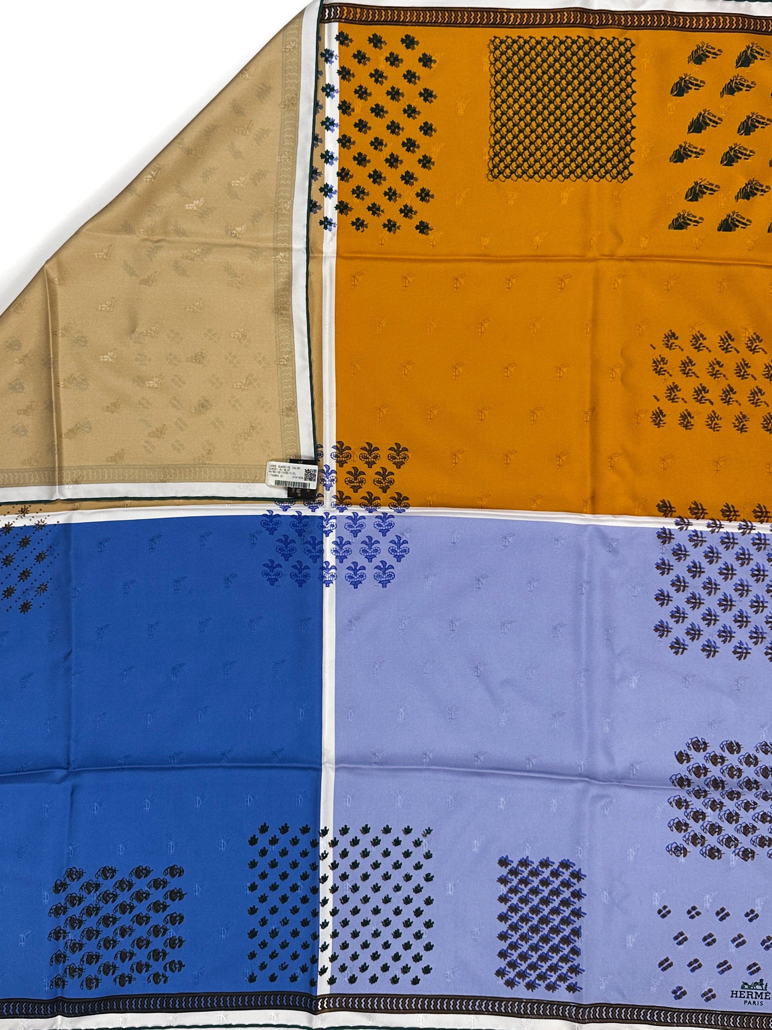 Hermès Quadrige Galon Quadri au Bloc Jacquard 90