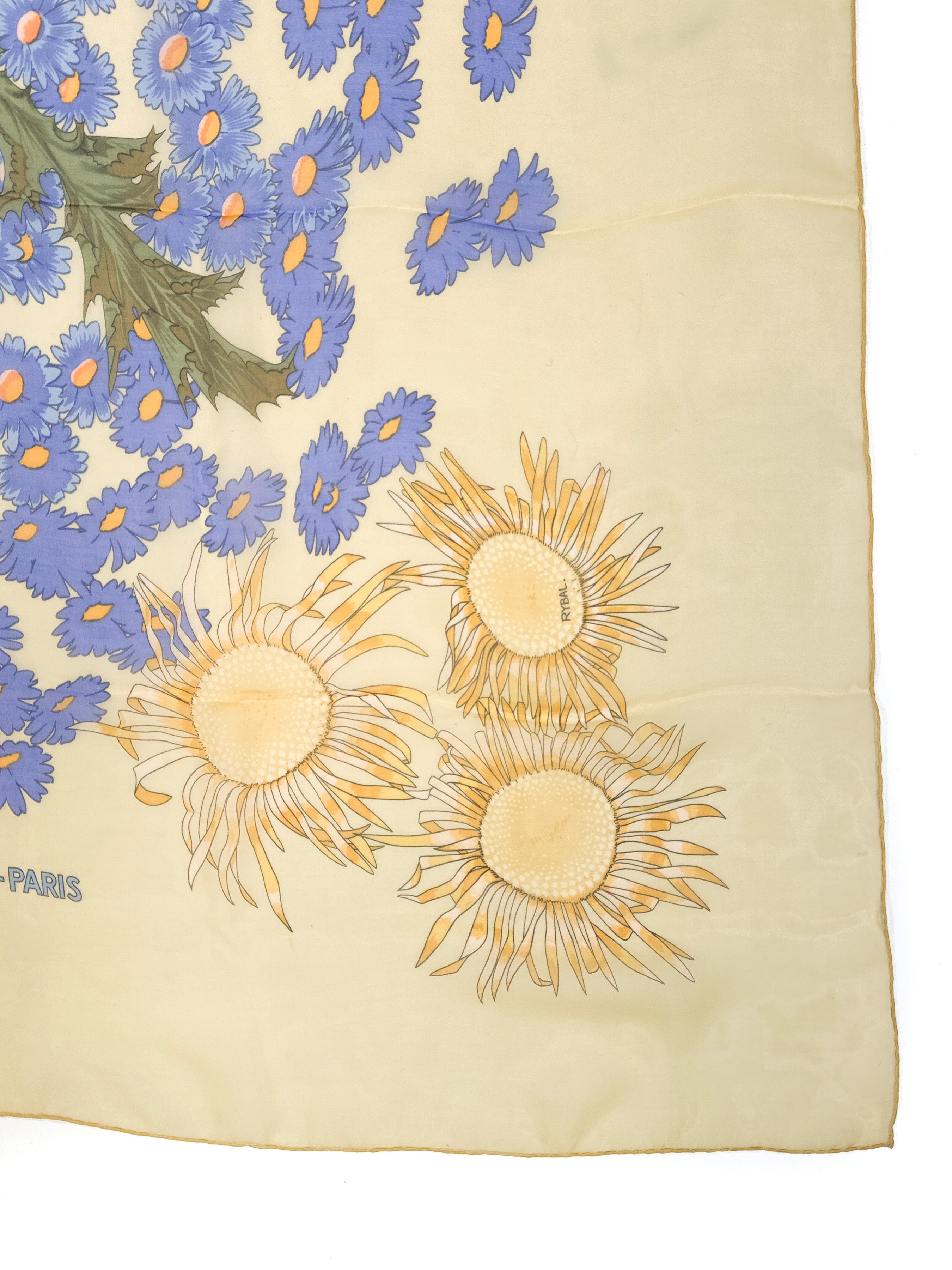 Hermès Fleurs et Carlines Mousseline 90
