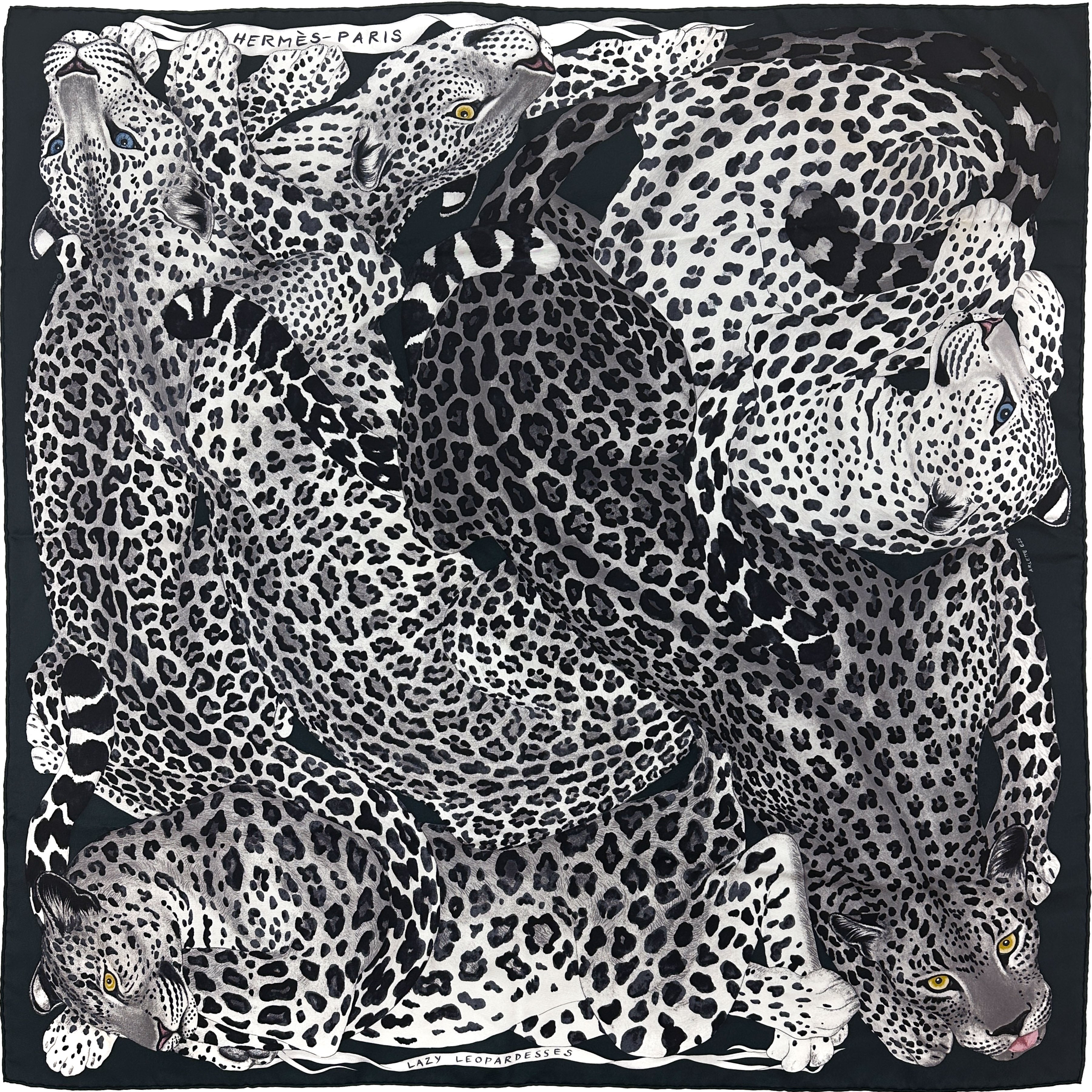 HERMES アニマルボタニカル柄 シースルー ブルゾン Hermès Lazy Leopardesses 90