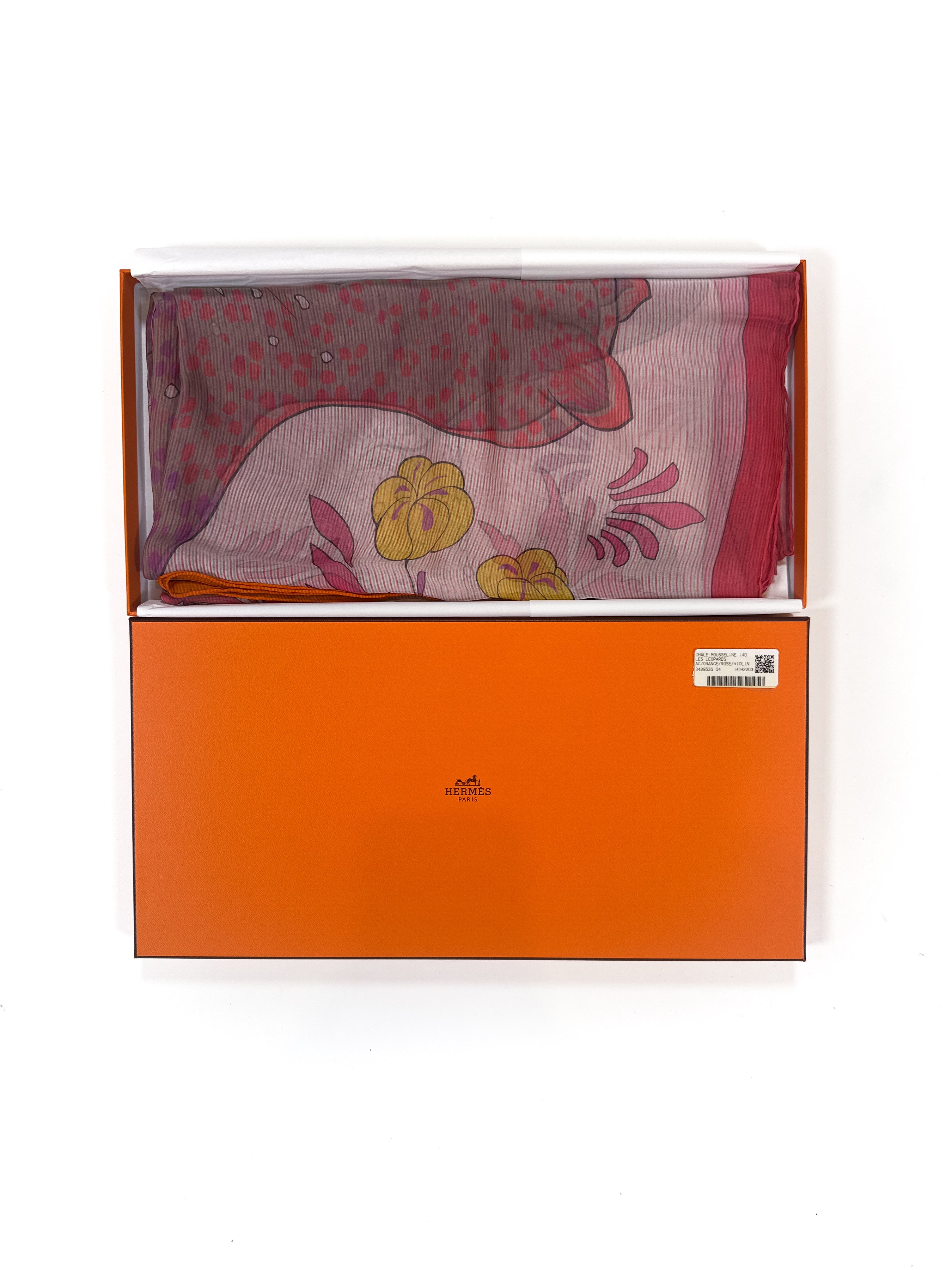 Hermès Les Leopards Mousseline 140