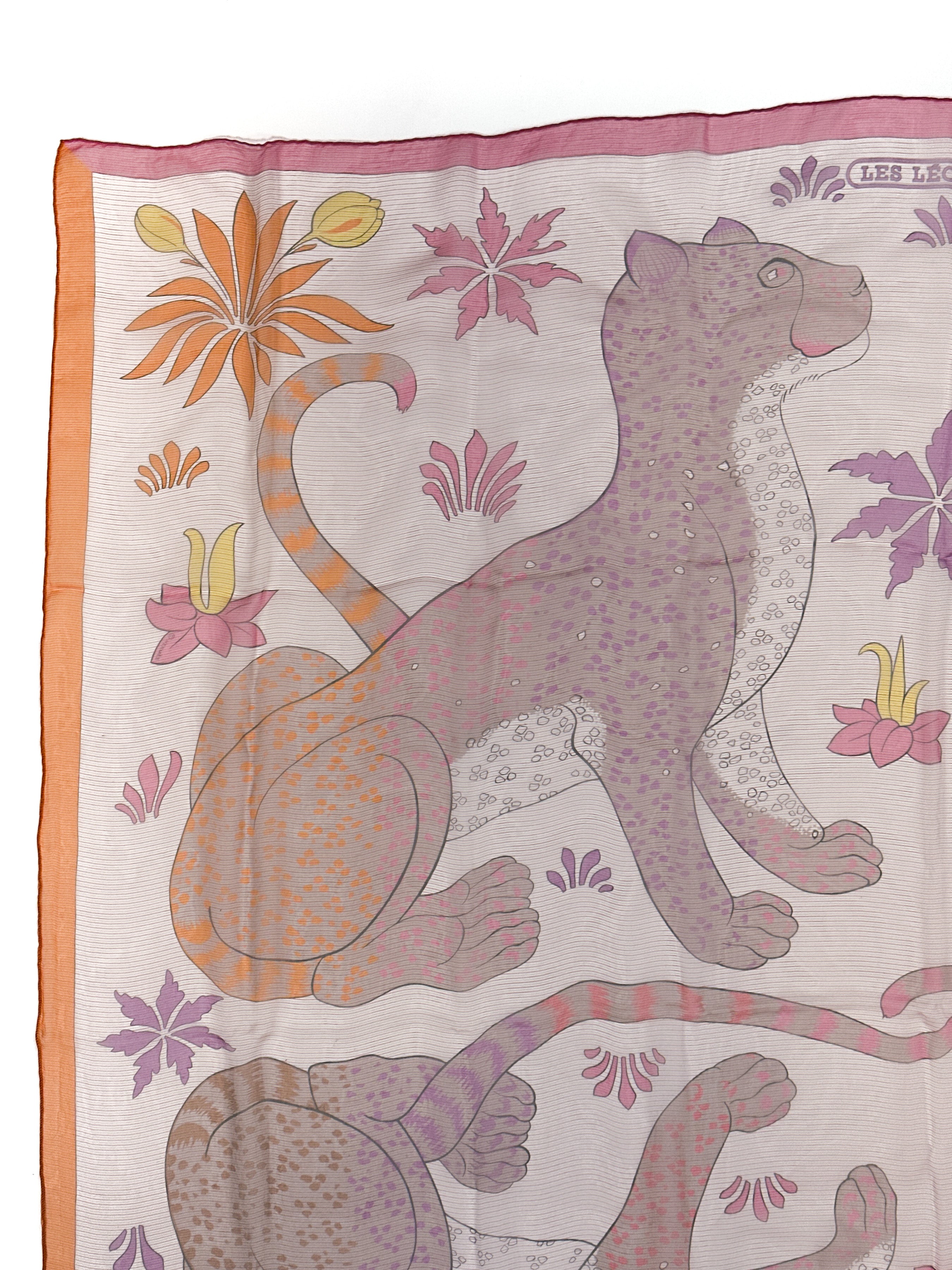 Hermès Les Leopards Mousseline 140