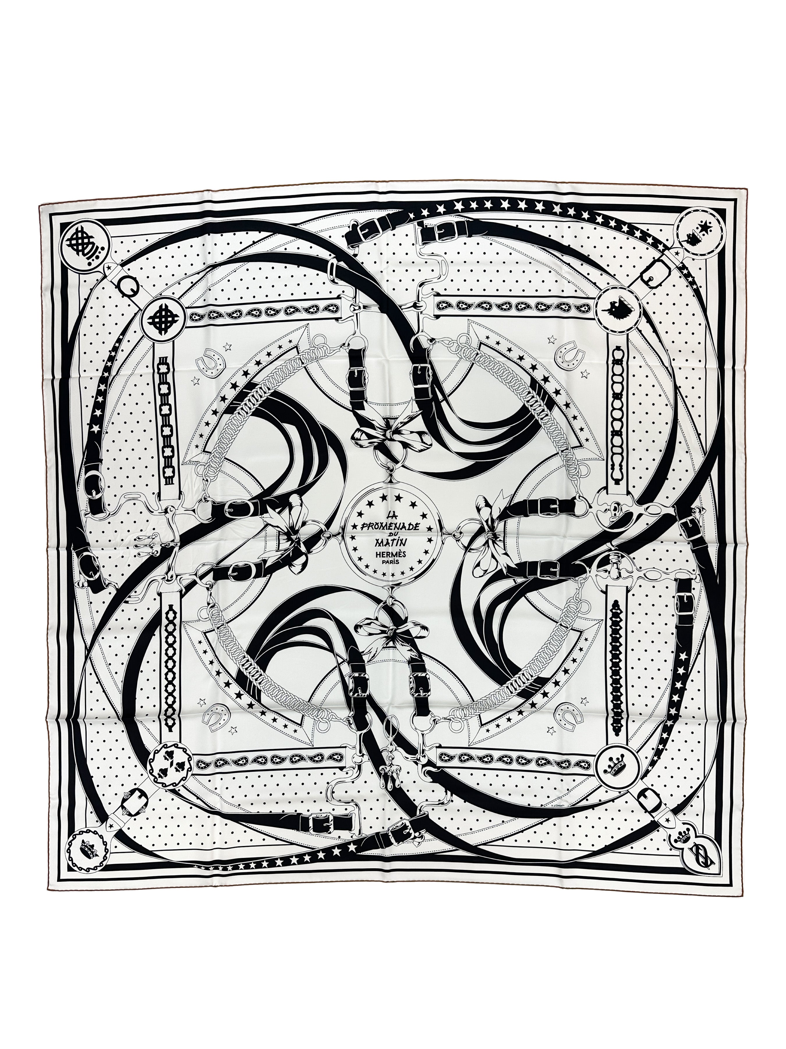 Hermès La Promenade du Matin Bandana Double Face Silk 140