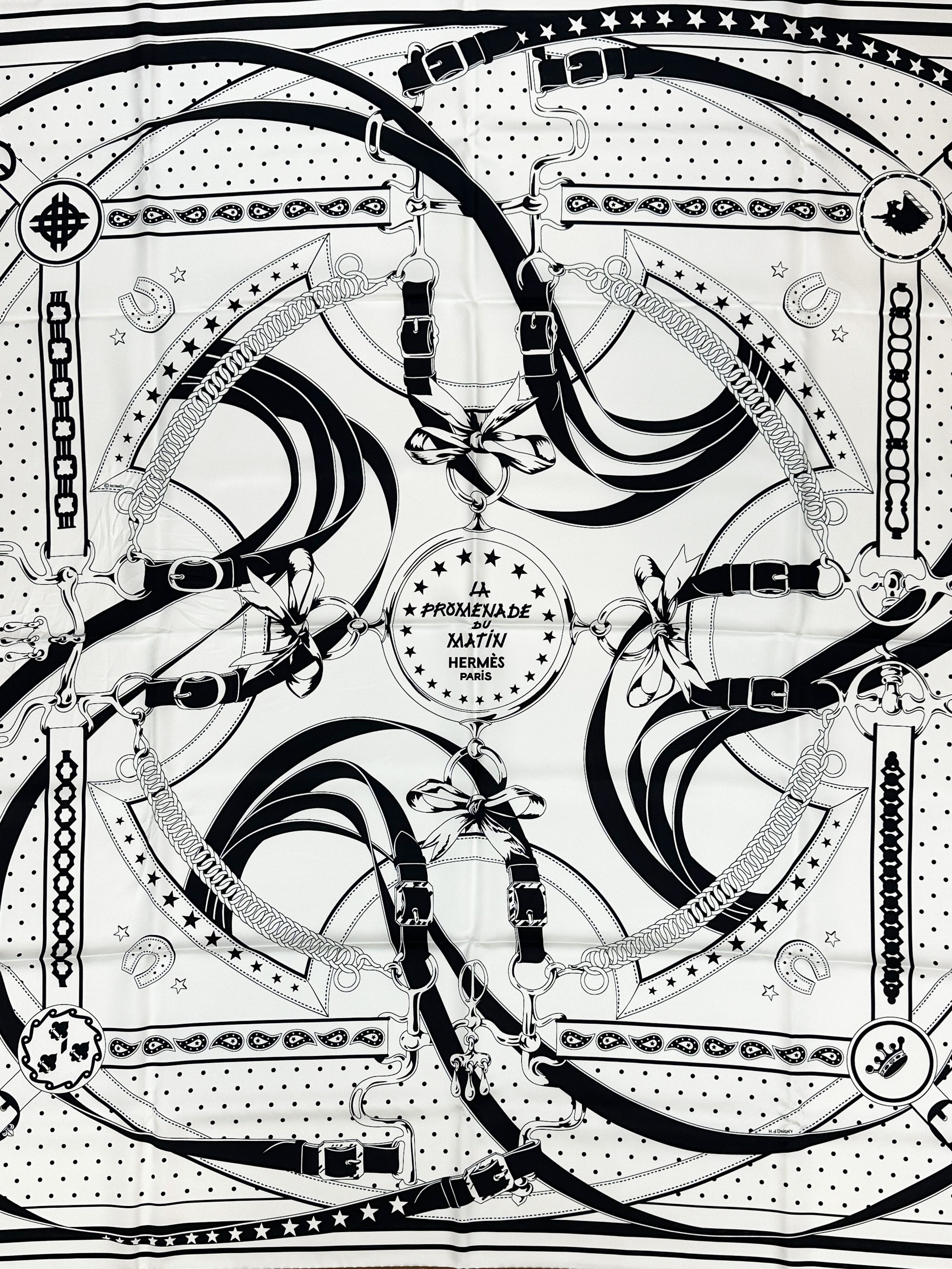 Hermès La Promenade du Matin Bandana Double Face Silk 140