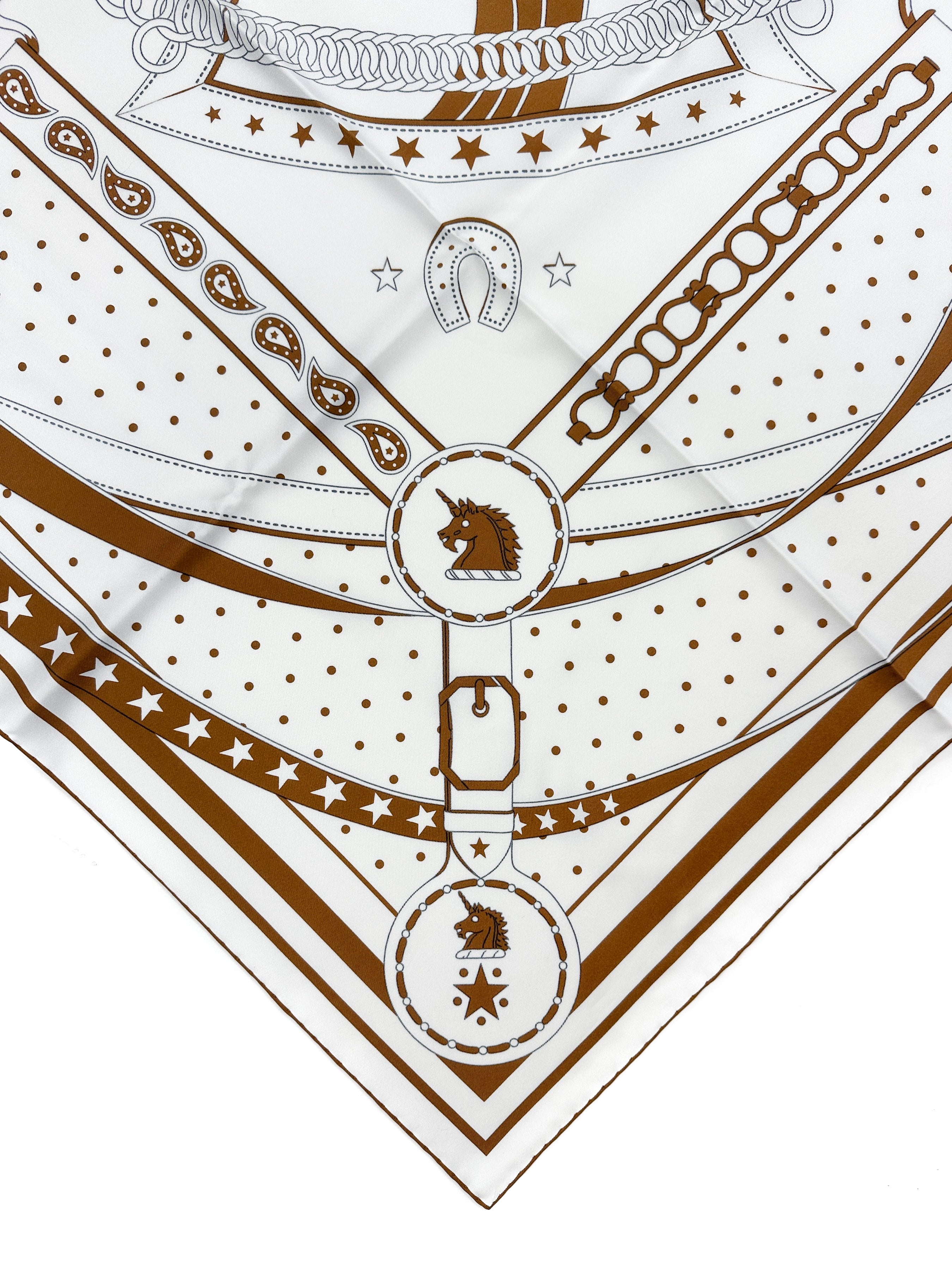 Hermès La Promenade du Matin Bandana Double Face Silk 140