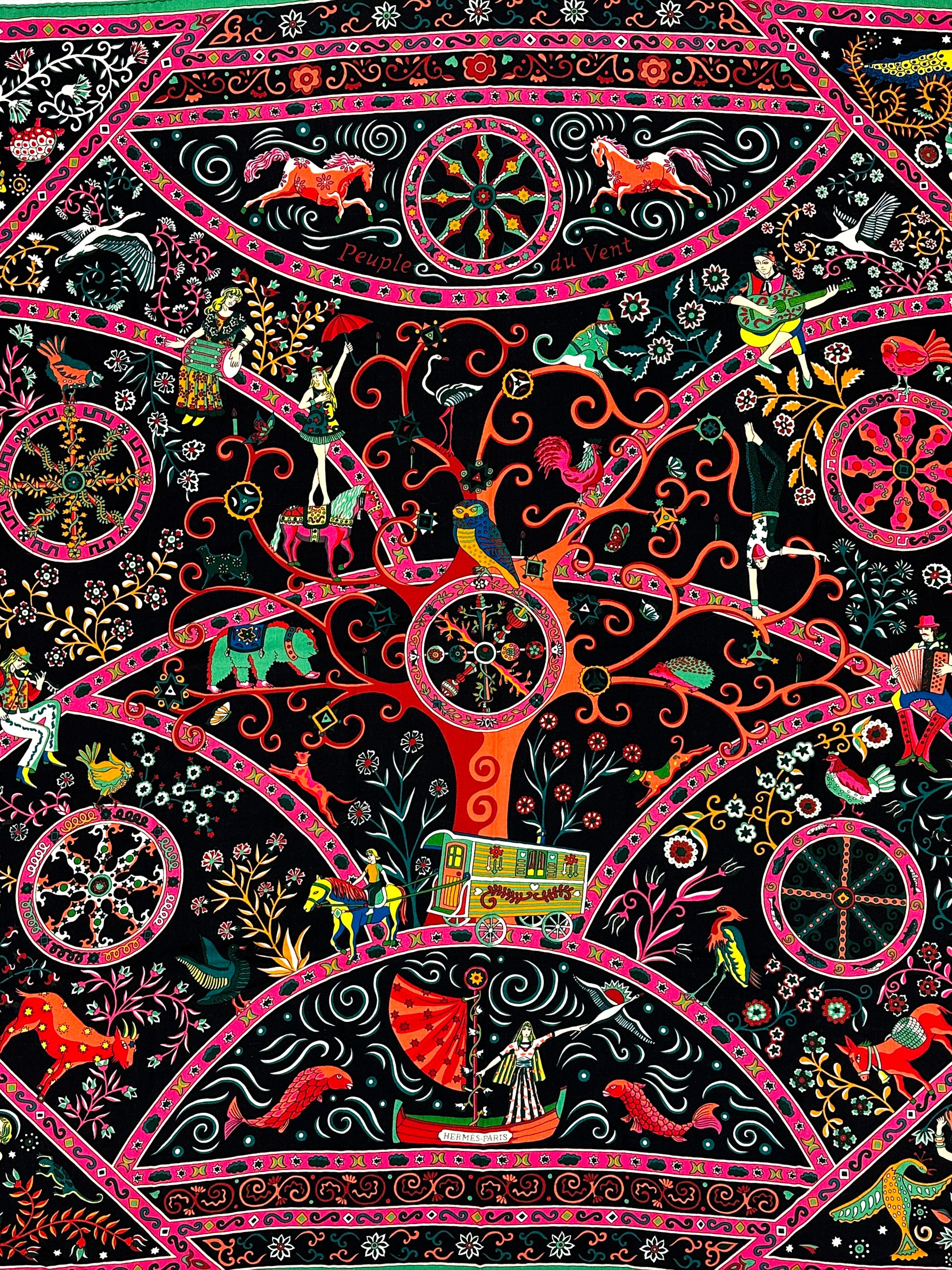 Hermès Peuple Du Vent Cashmere Silk 140