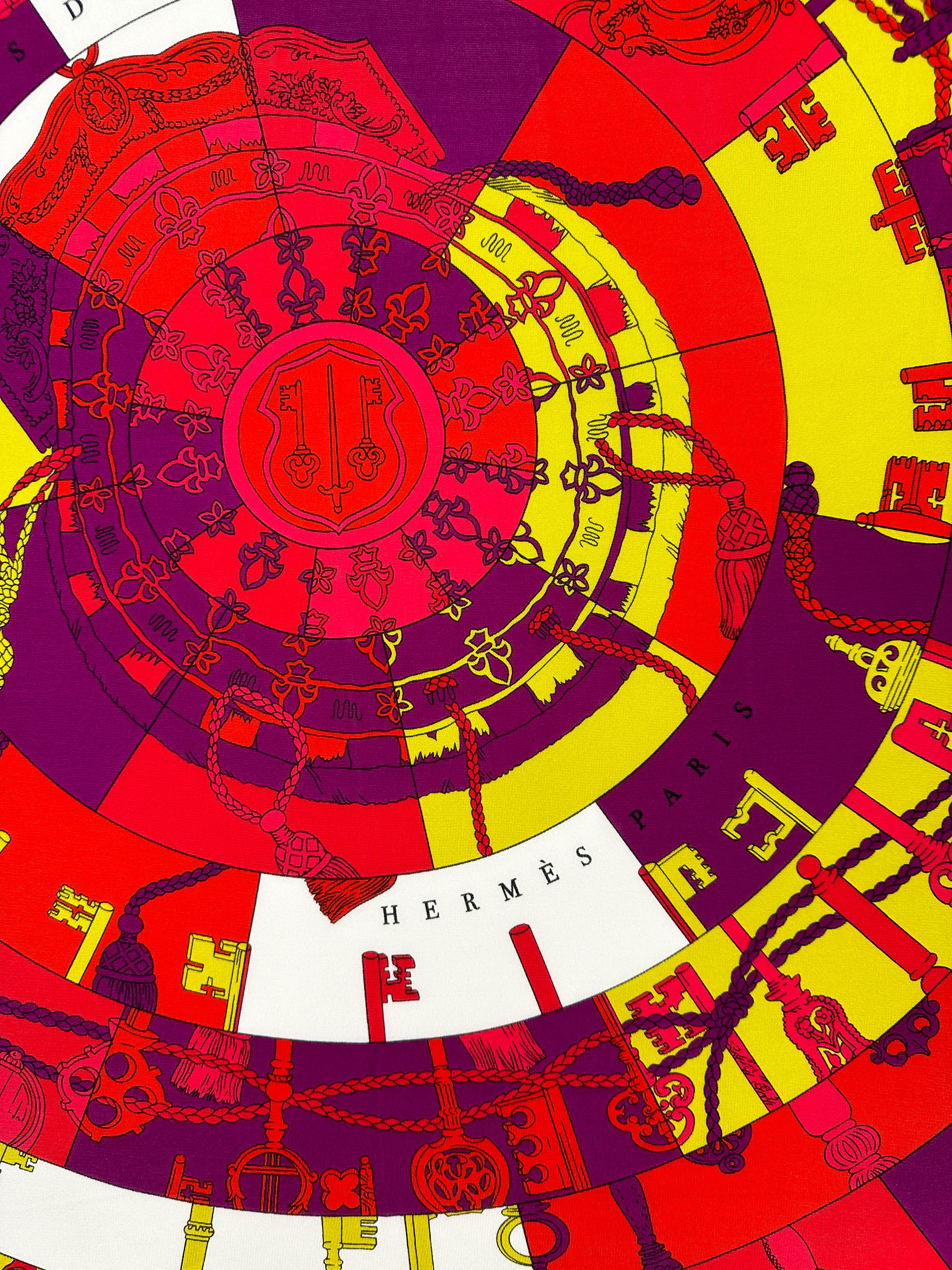 Hermès Tours de Clés Silk Jersey 90