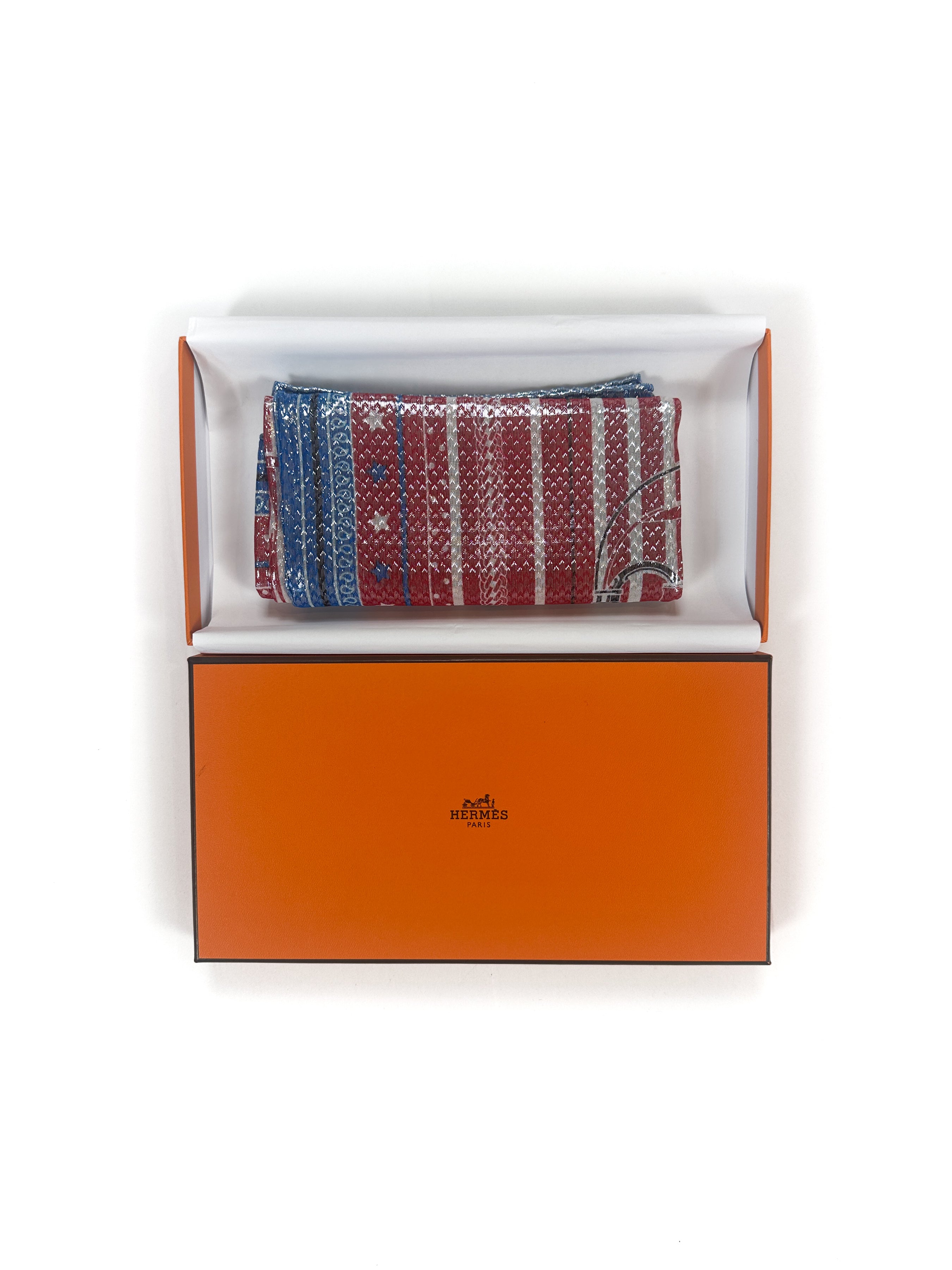 Hermès Coaching Disco Metallic Bandana 55
