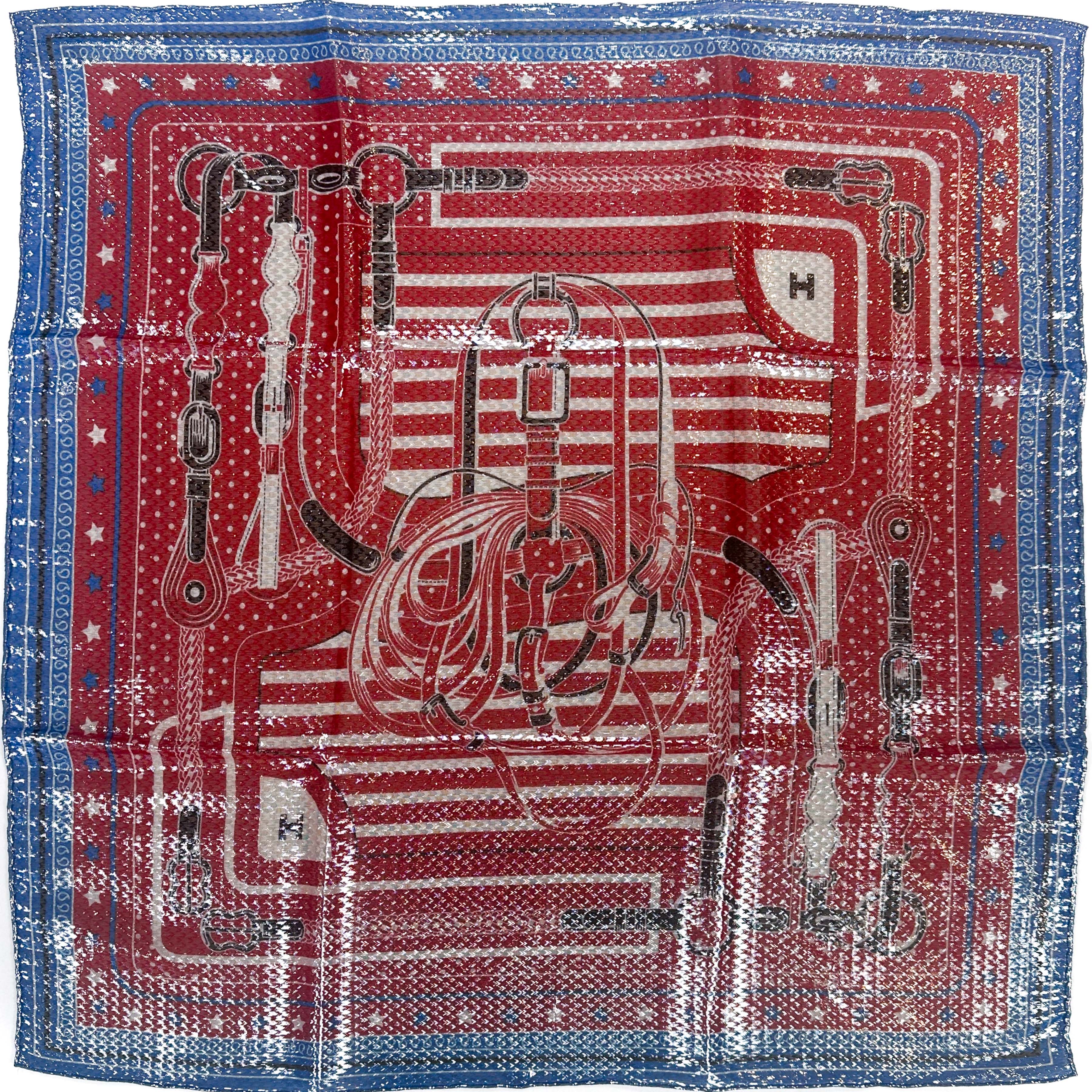 Hermès Coaching Disco Metallic Bandana 55