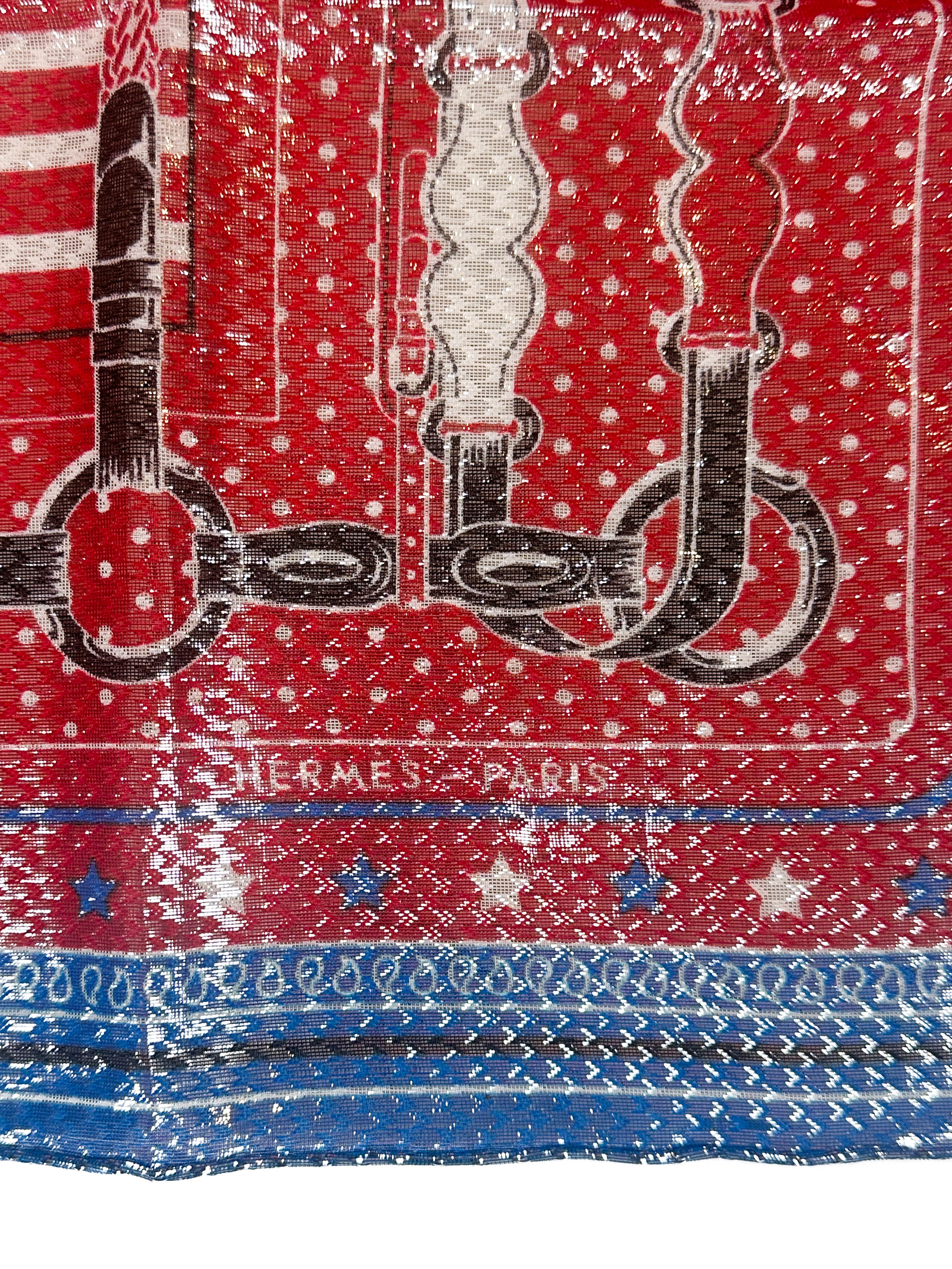 Hermès Coaching Disco Metallic Bandana 55