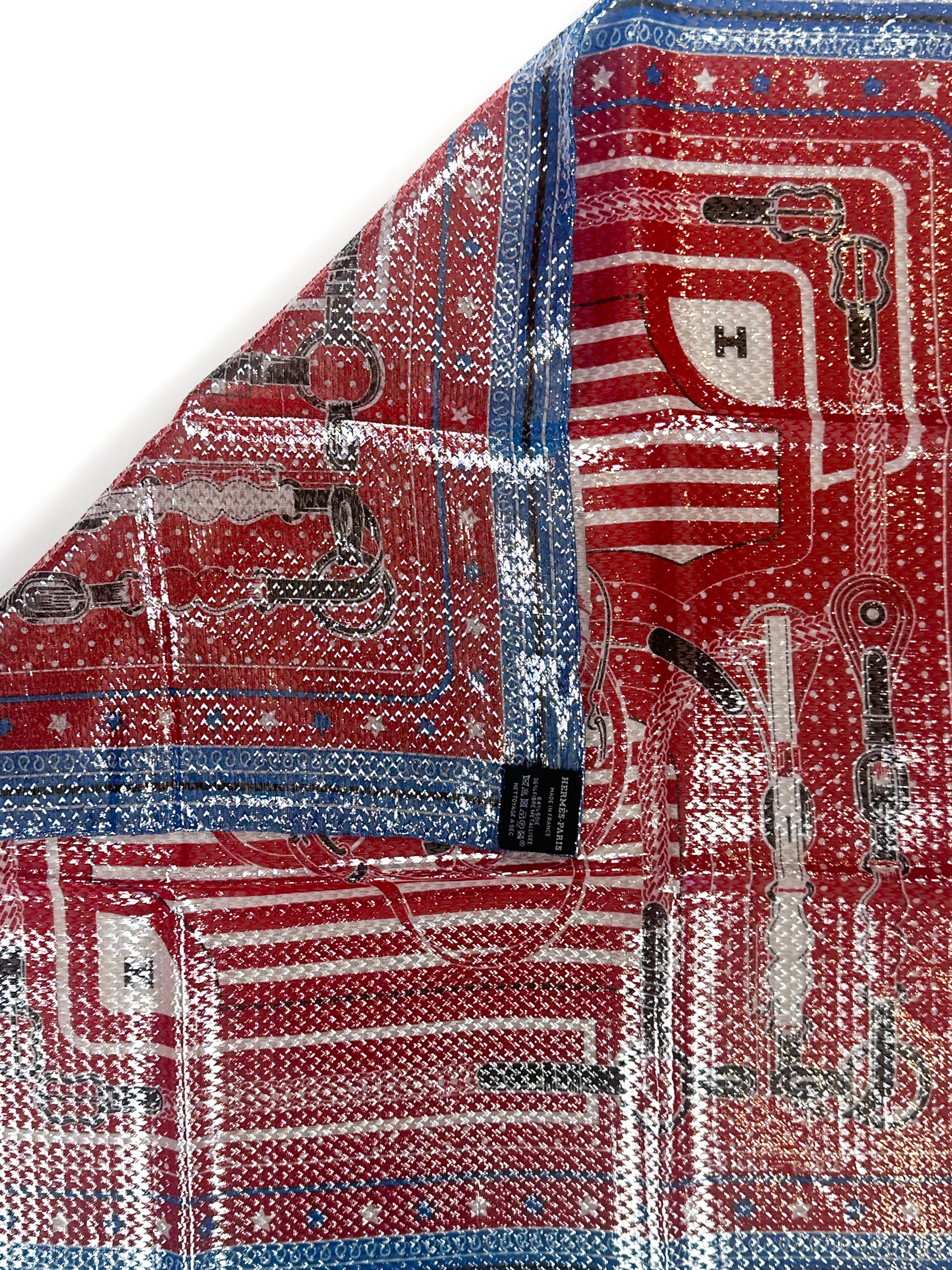 Hermès Coaching Disco Metallic Bandana 55