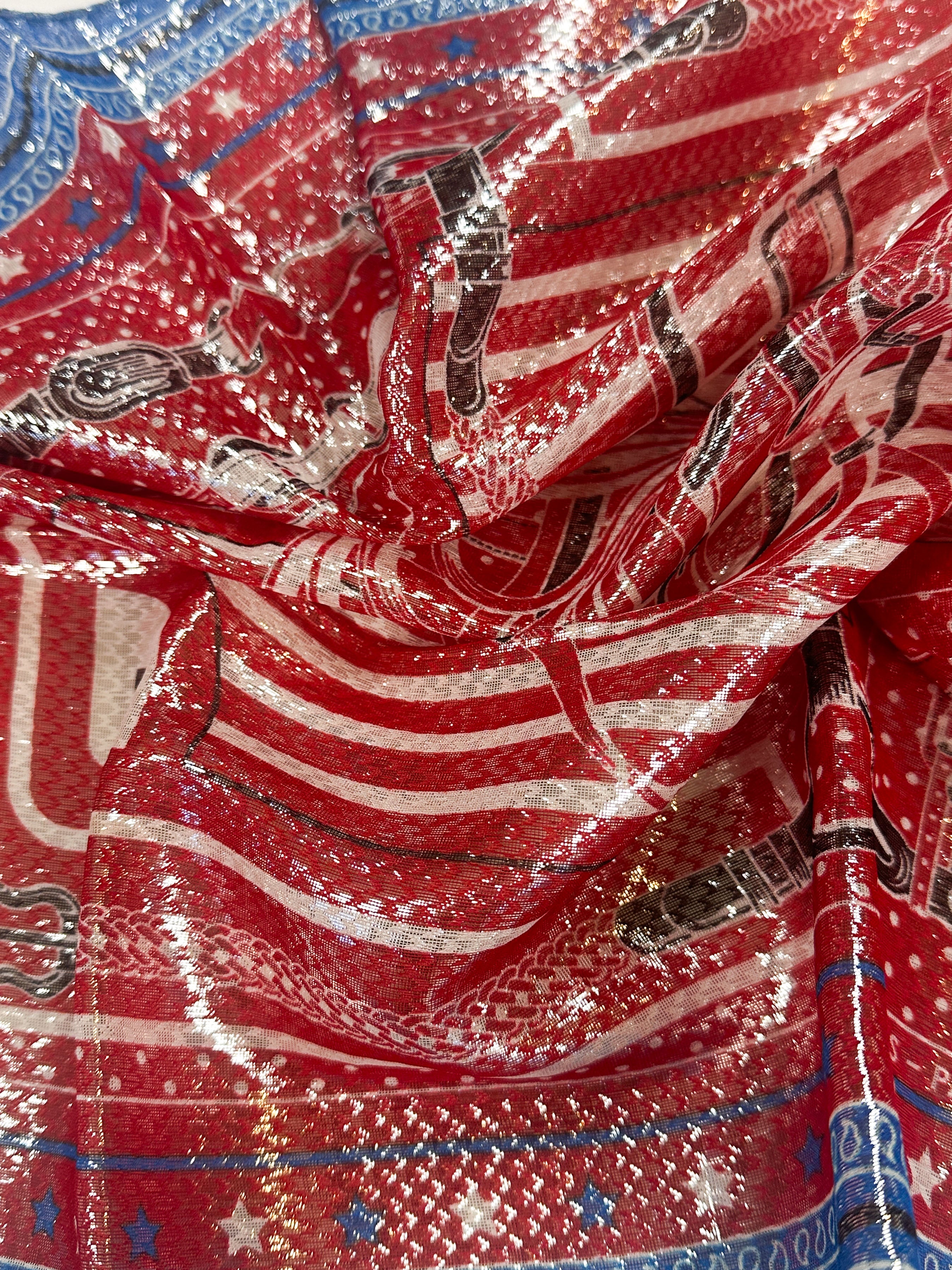 Hermès Coaching Disco Metallic Bandana 55