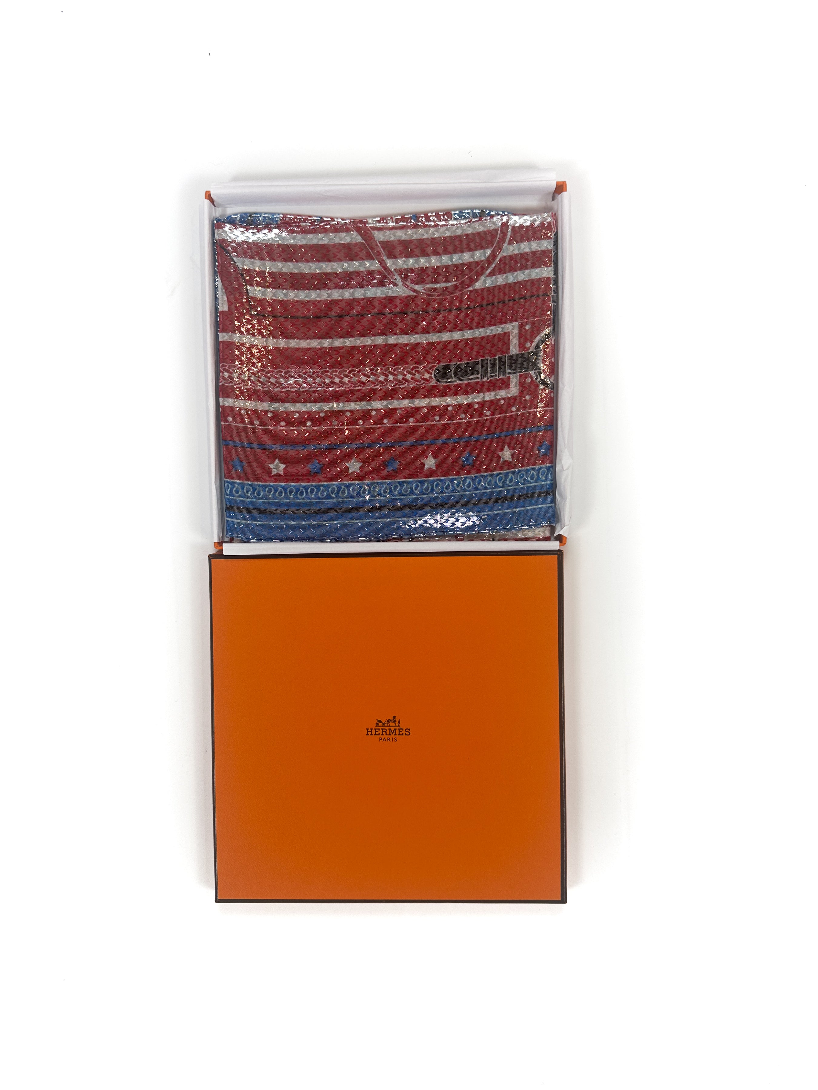 Hermès Coaching Disco Metallic Bandana 55