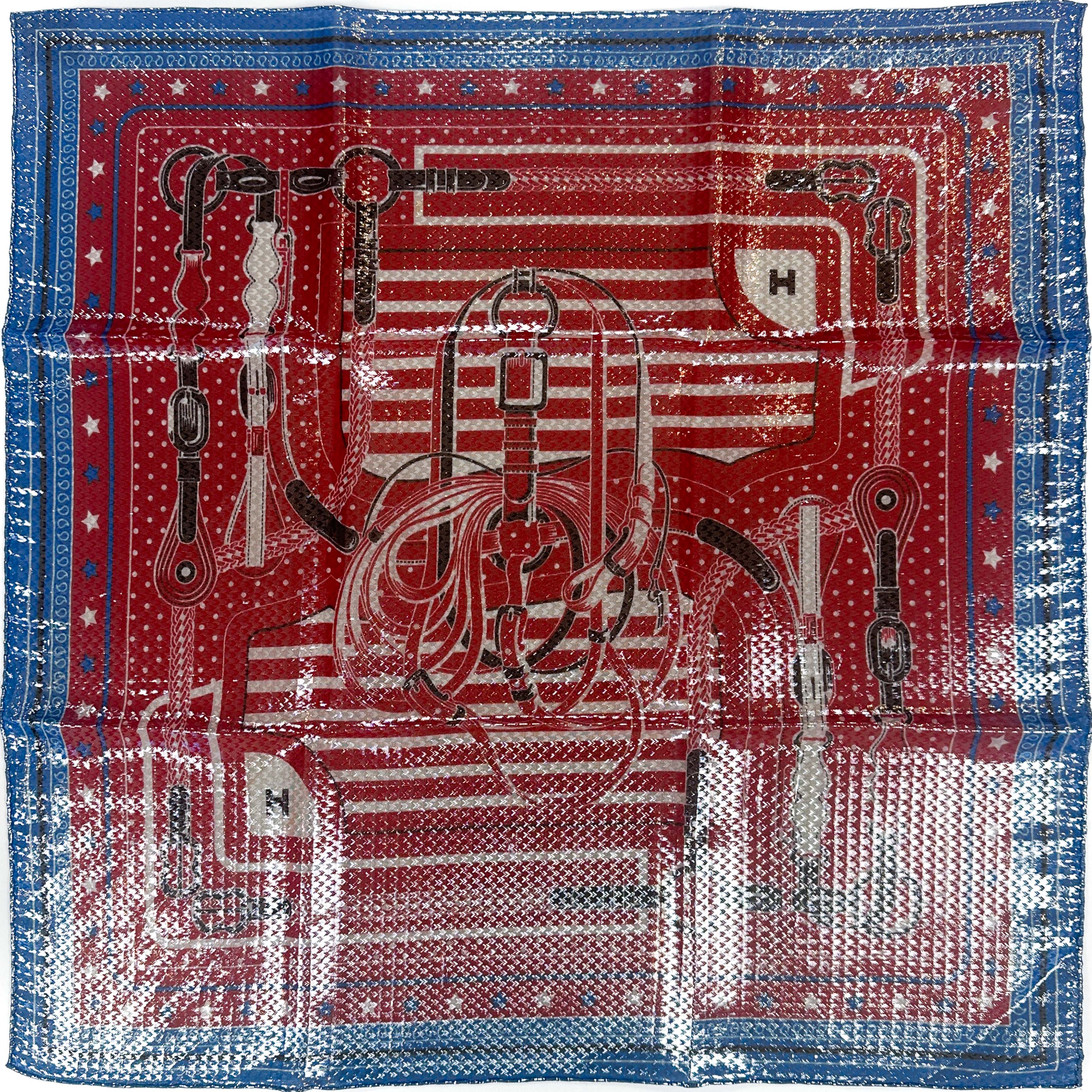 Hermès Coaching Disco Metallic Bandana 55