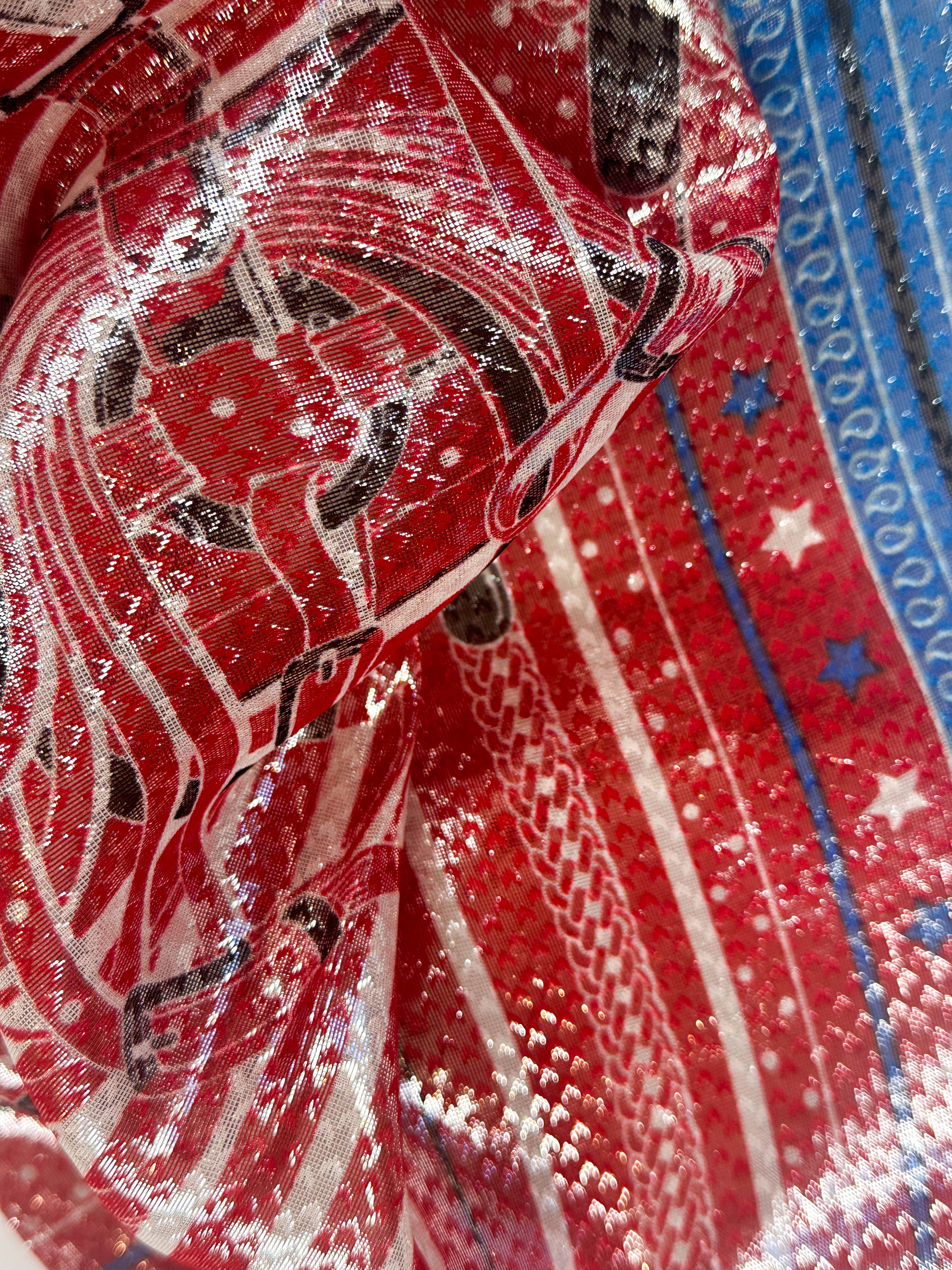 Hermès Coaching Disco Metallic Bandana 55