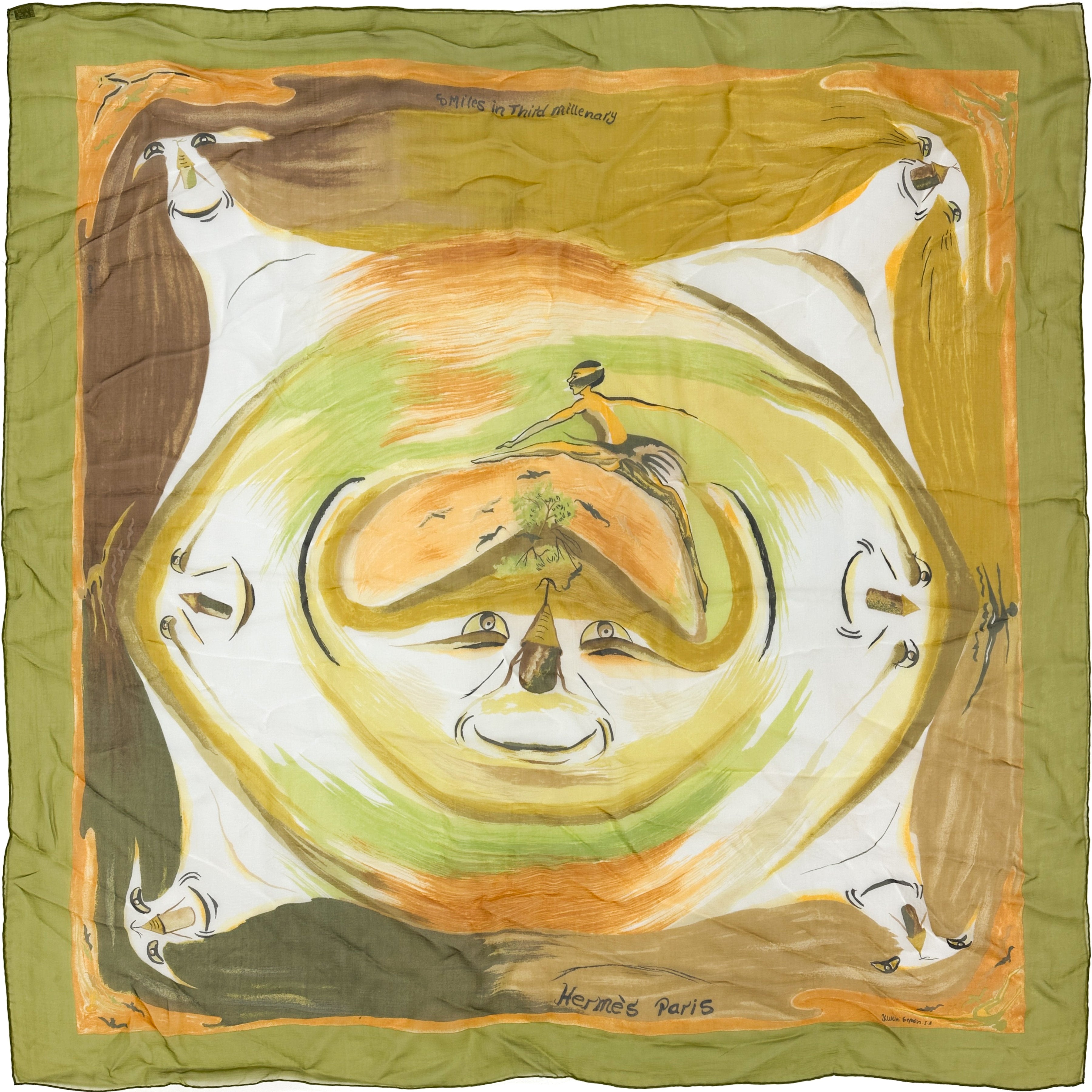 Hermès Smiles In Third Millenary Mousseline 90