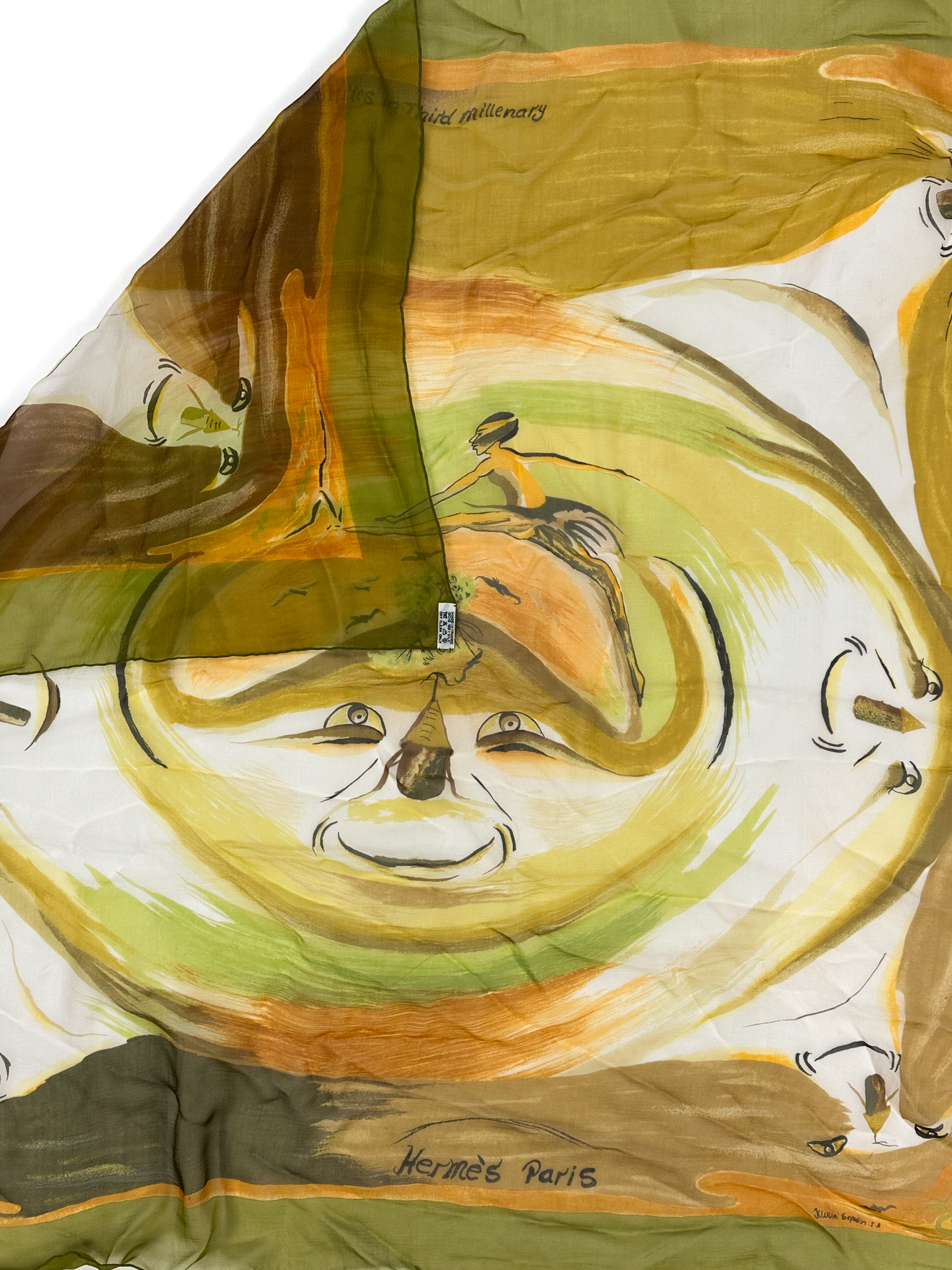 Hermès Smiles In Third Millenary Mousseline 90