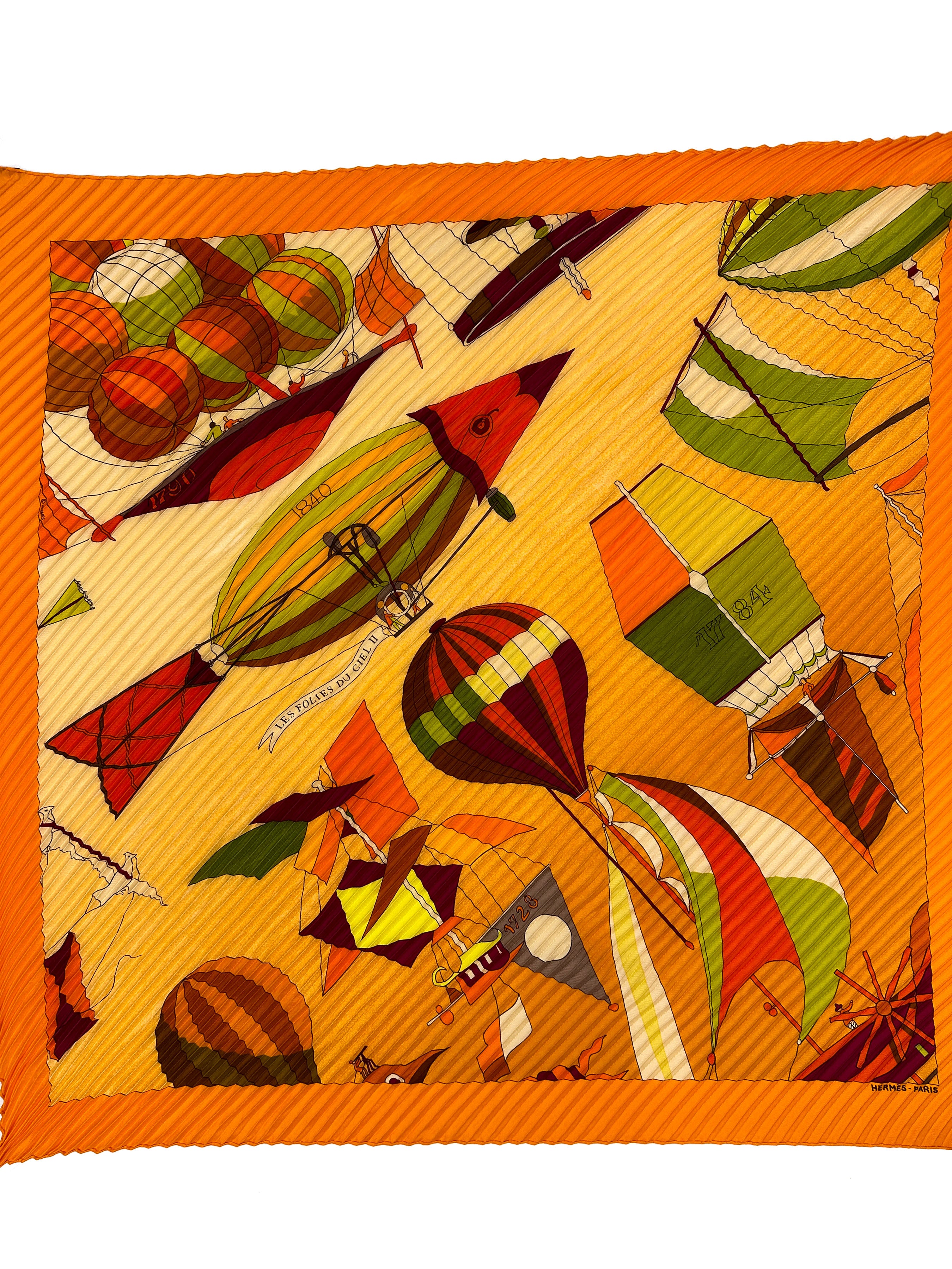 Hermès Folies du Ciel II Plissé 90