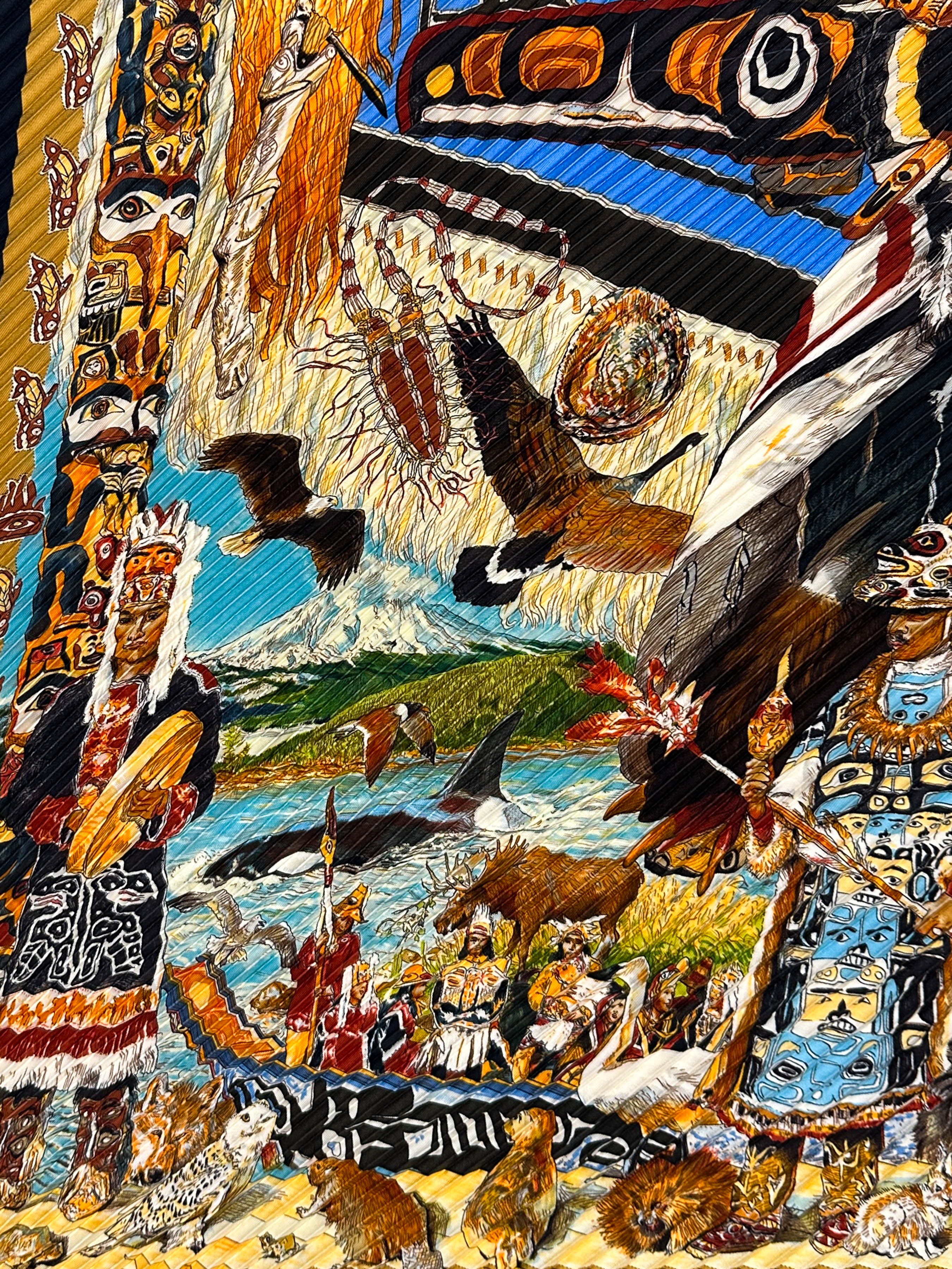 あき　エルメスのシルクスカーフ 「 ツィツィカ - TSITSIKA 」 Hermès Tsitsika Plissé 90